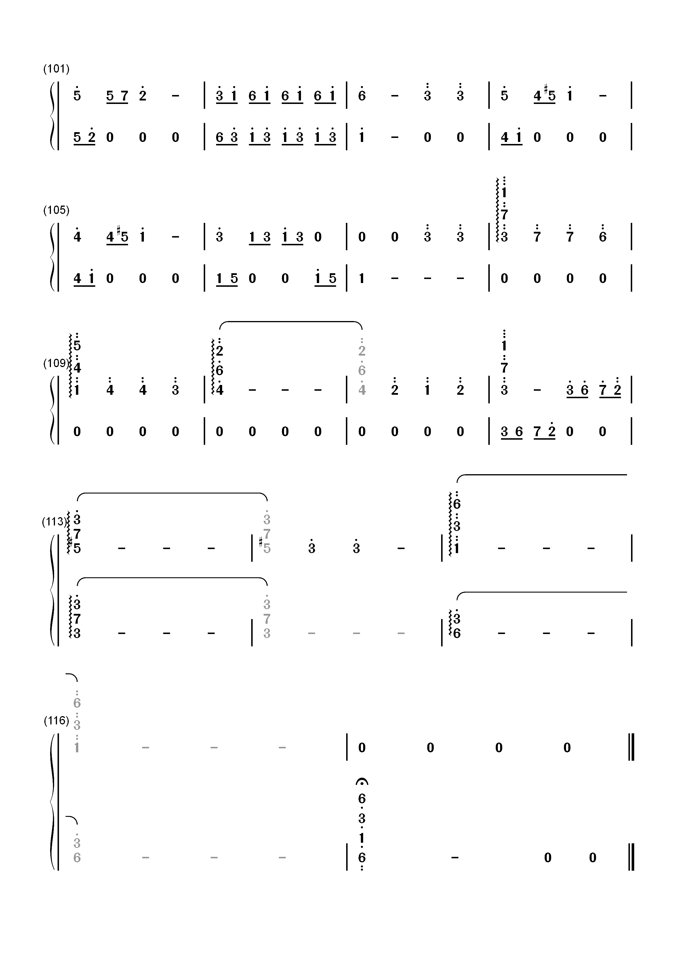 The Meadow-暮光之城：新月 OST双手简谱预览5