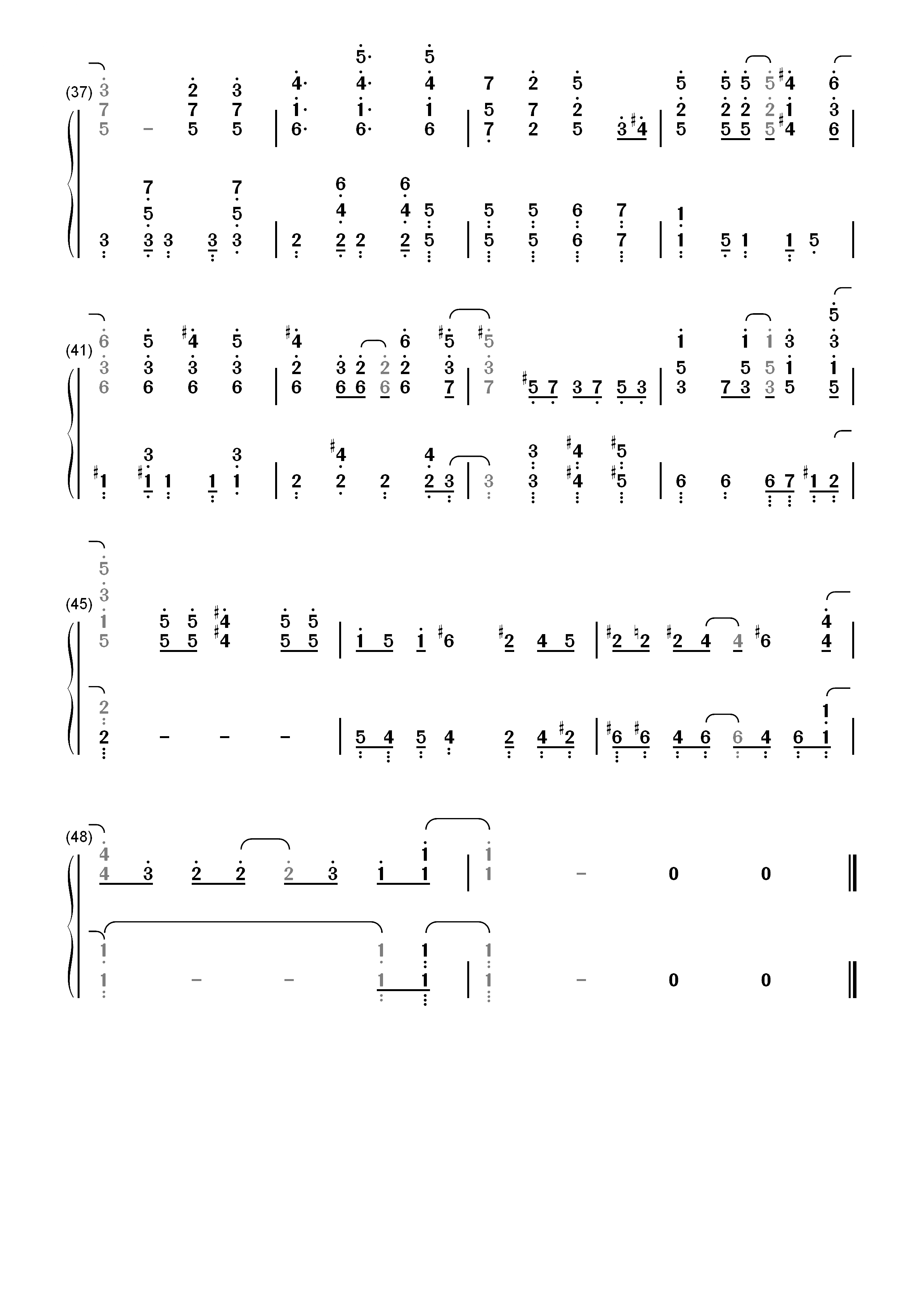 Departure-全职猎人2011重制版OP双手简谱预览3