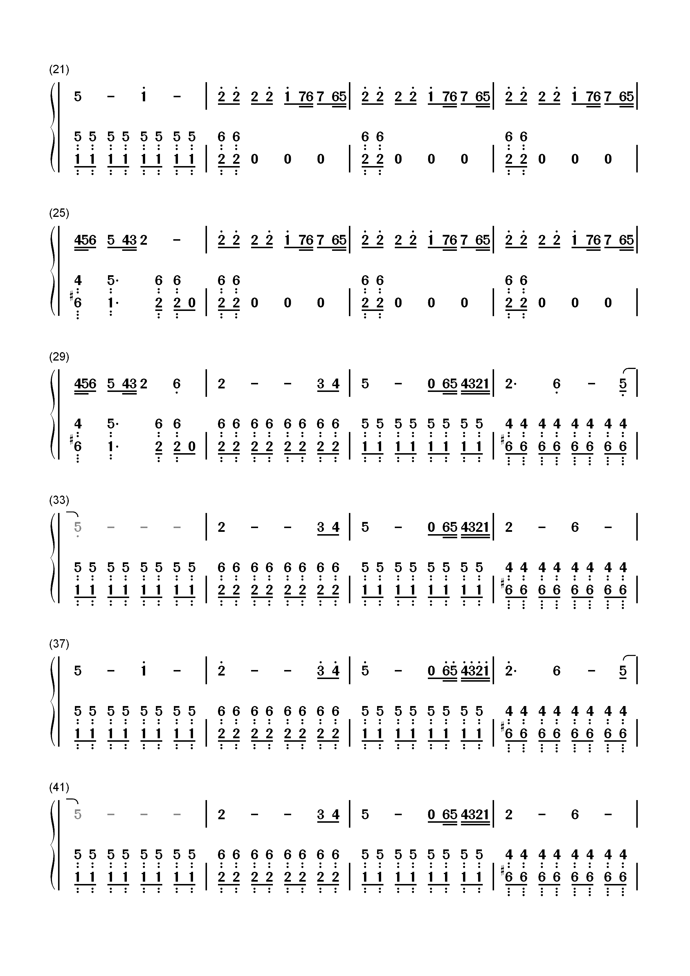 热き决闘者たち-游戏王-怪兽之决斗BGM双手简谱预览2