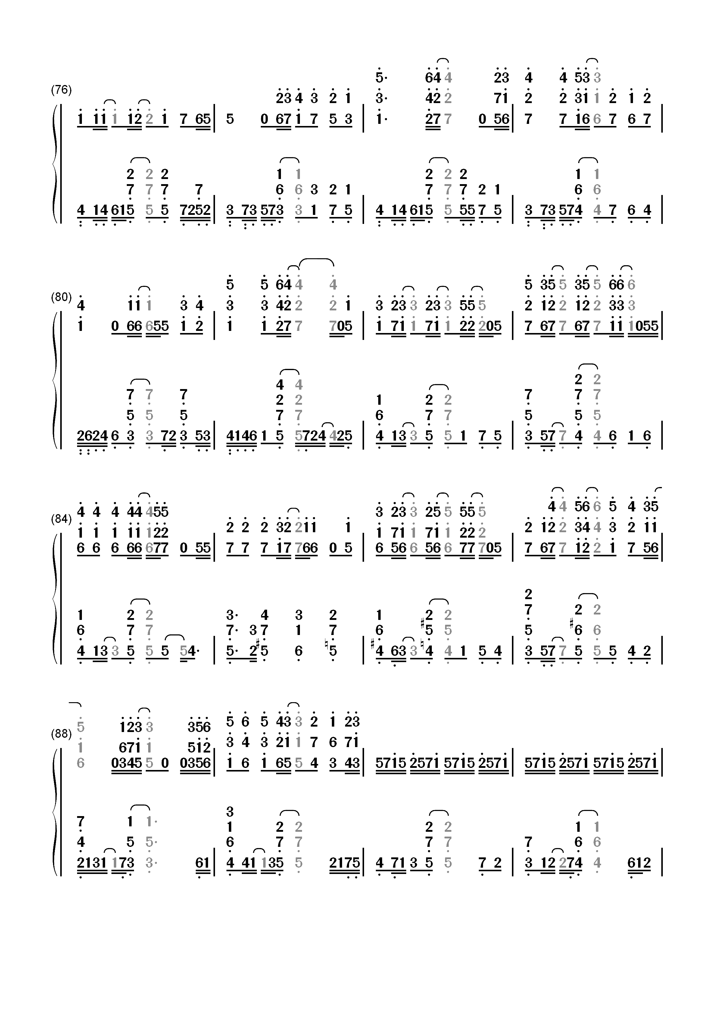 涙のアトが消える頃-V6双手简谱预览5