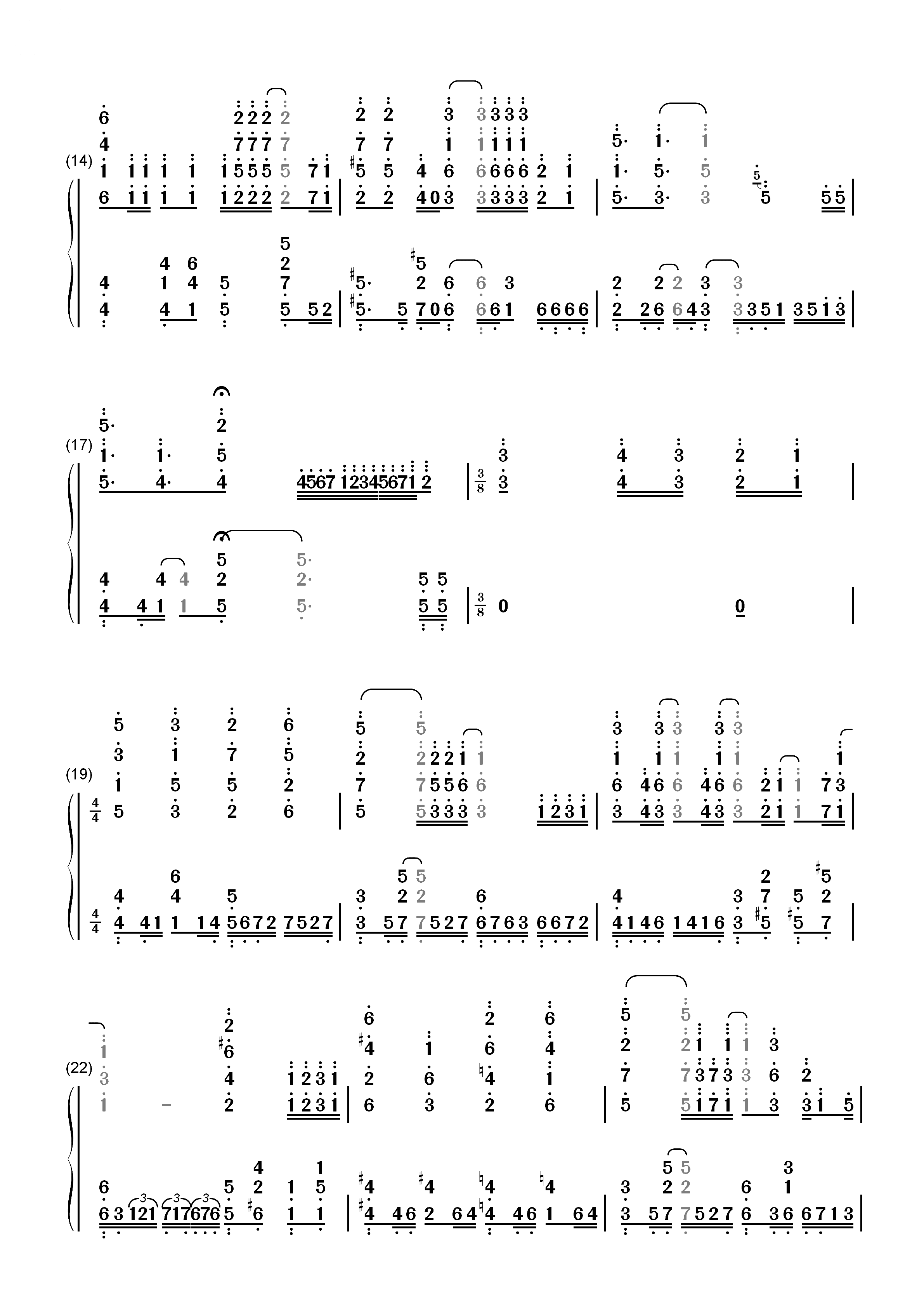 シルシ-刀剑神域ⅡED3双手简谱预览2