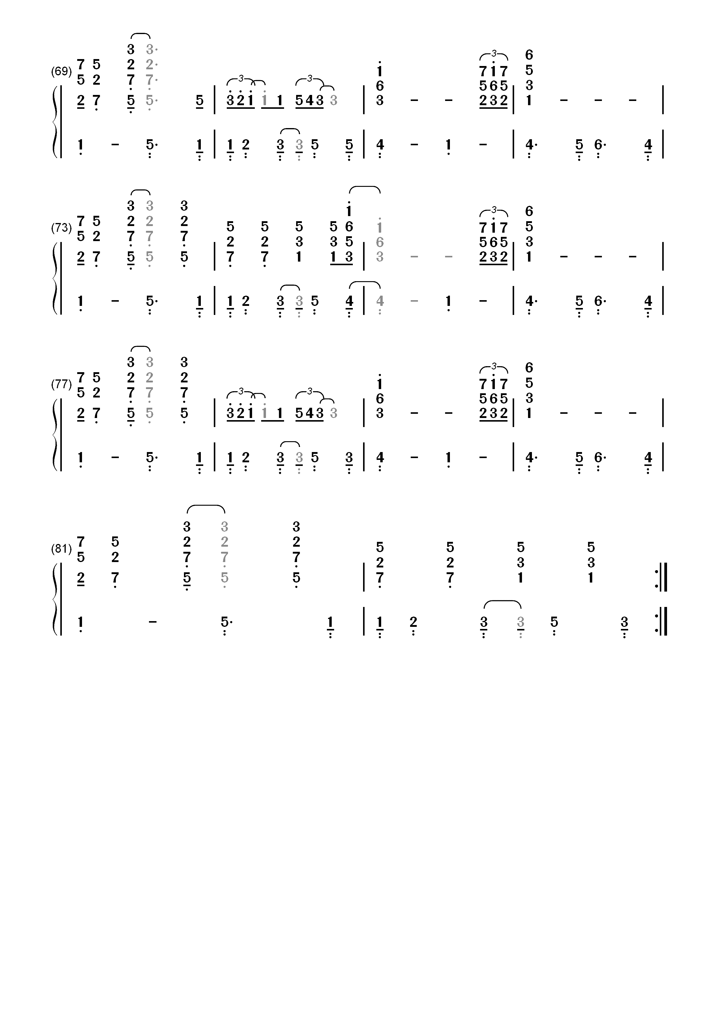 Close To You-The Carpenters双手简谱预览4