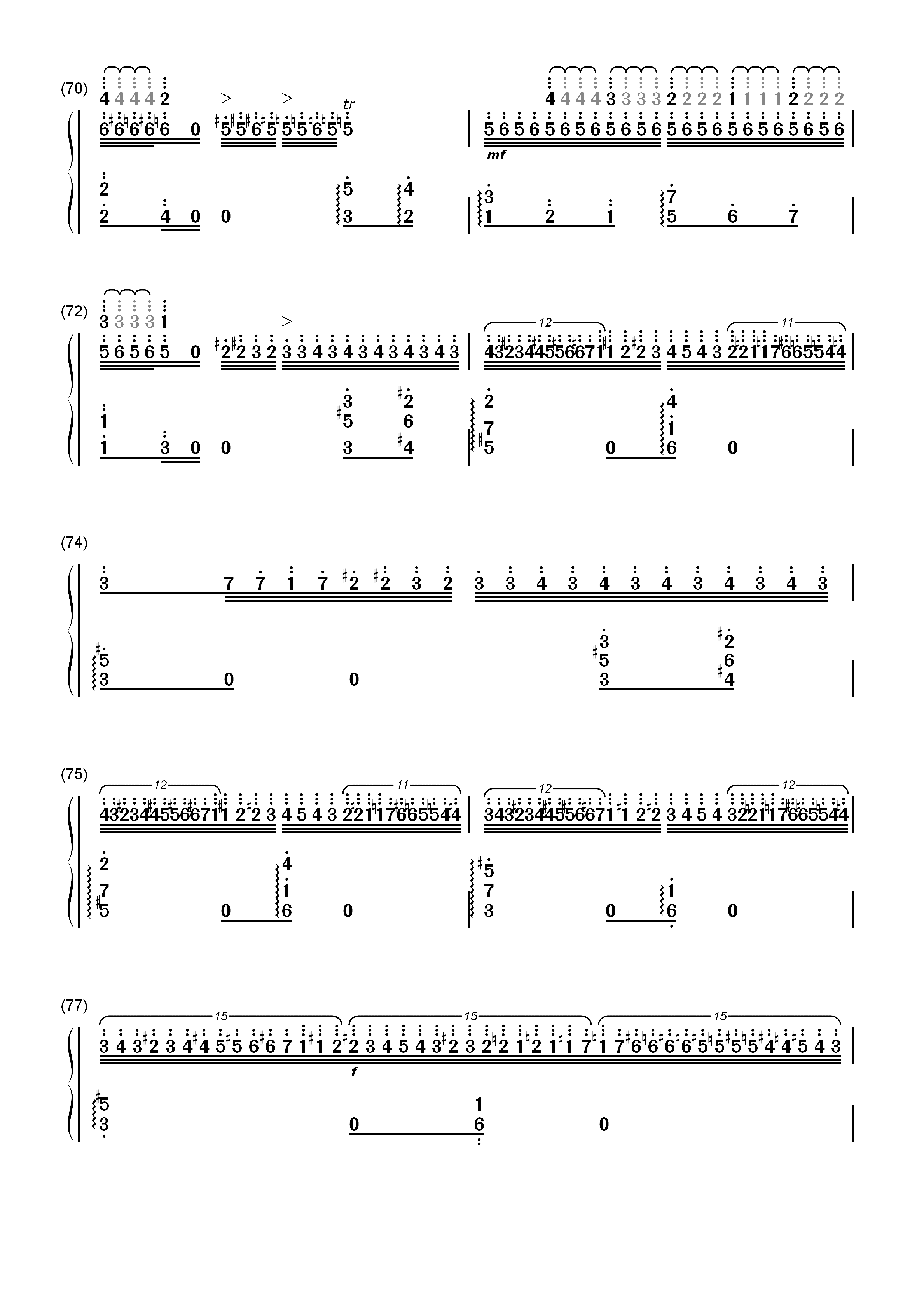 钟-李斯特双手简谱预览6