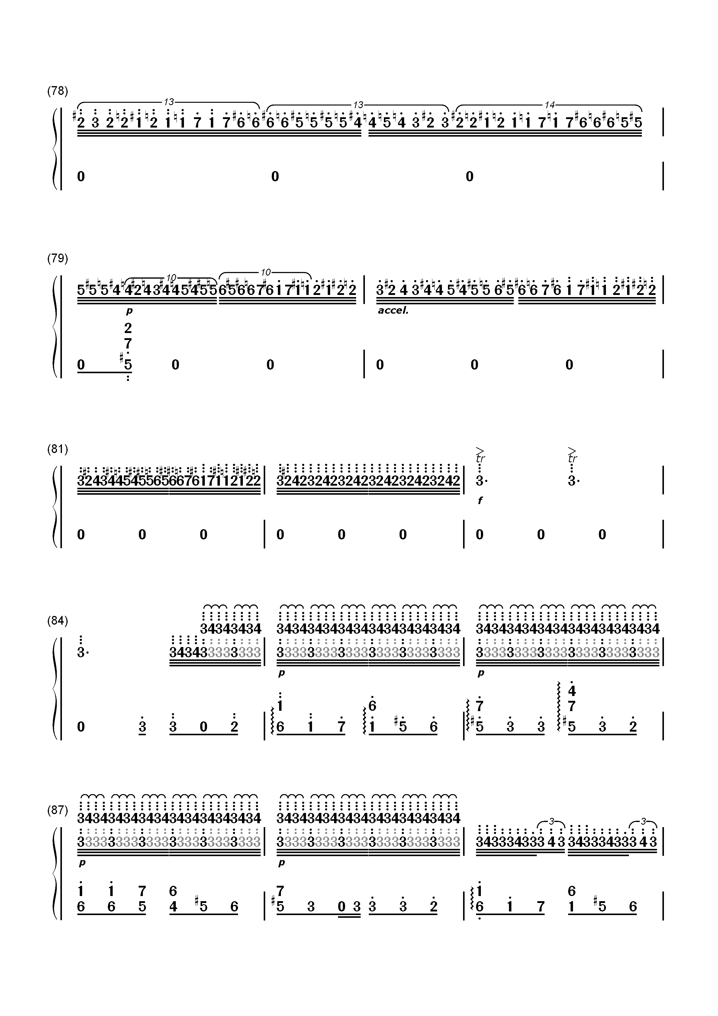 钟-李斯特双手简谱预览7