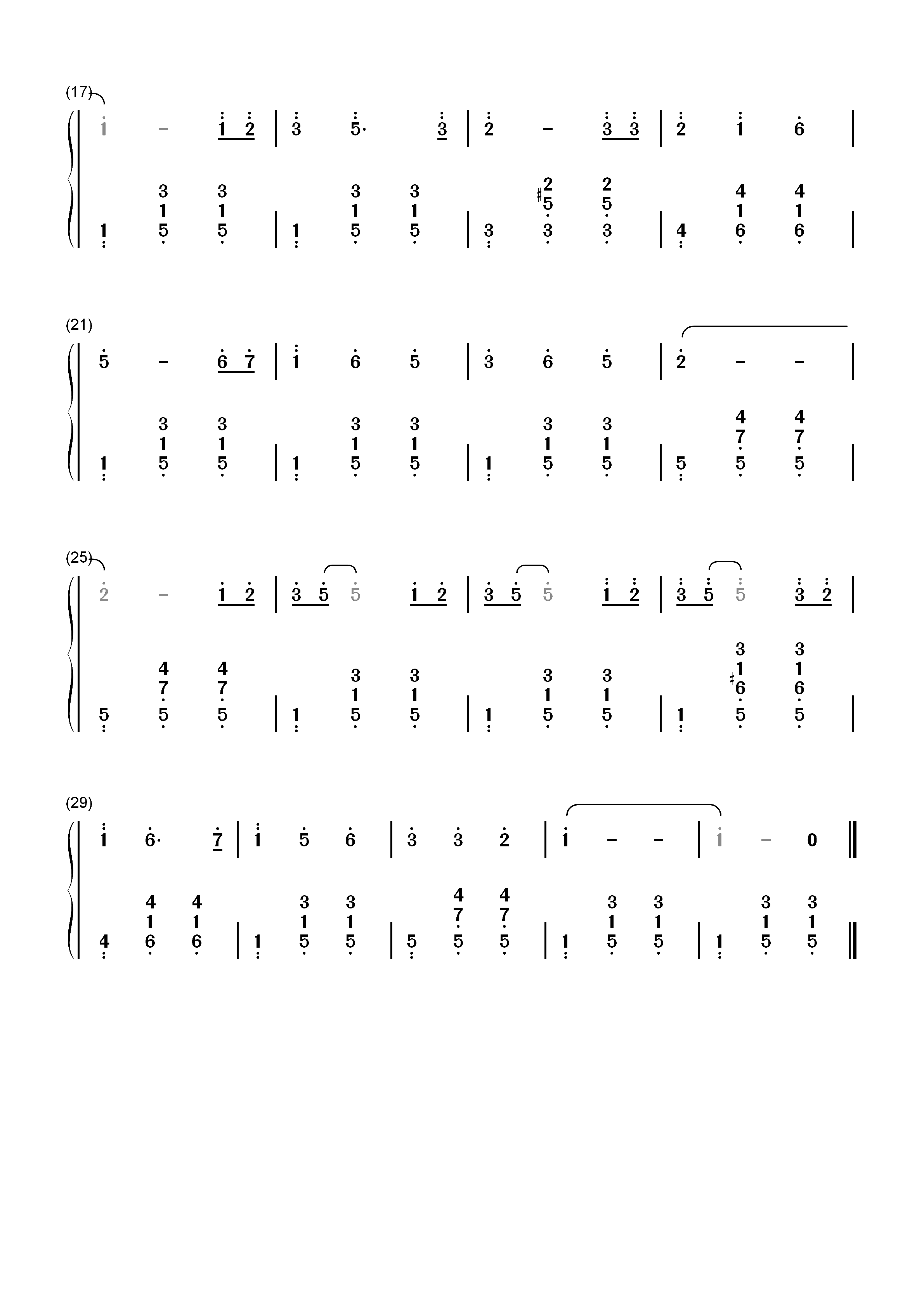 田纳西华尔兹-田纳西圆舞曲-Tennessee Waltz双手简谱预览2