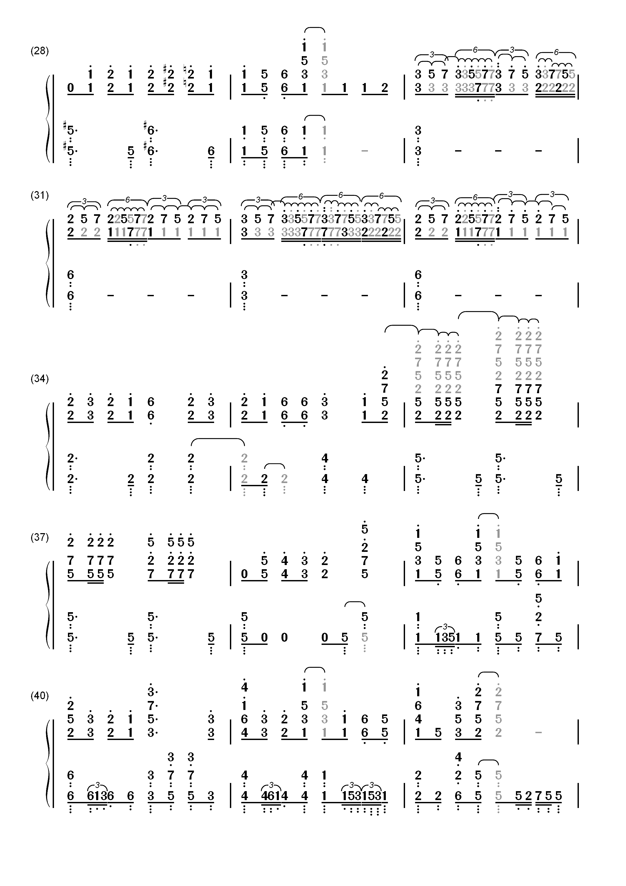 ふ・れ・ん・ど・し・た・い-学园孤岛OP双手简谱预览3