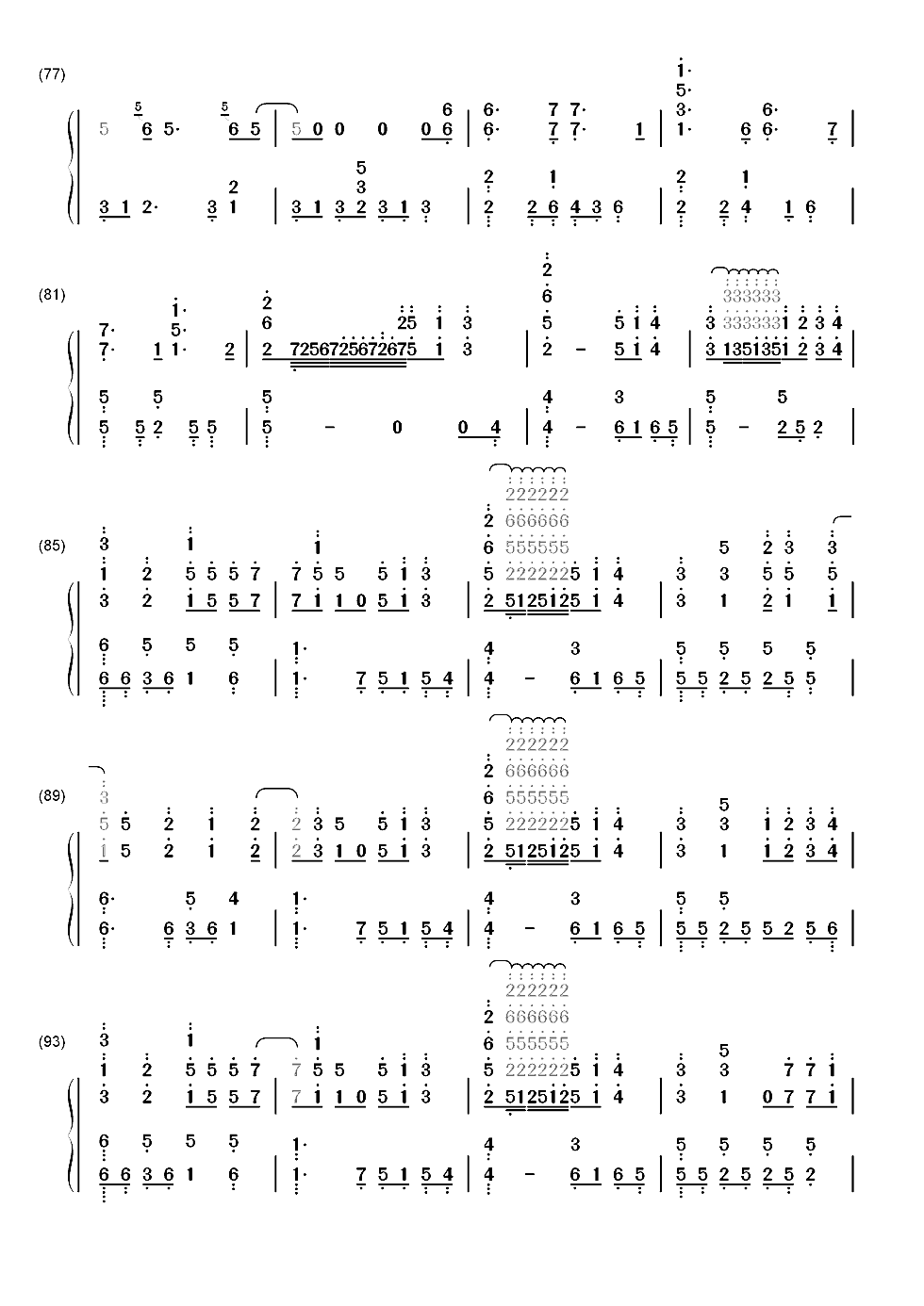 ダイバー-潜水员-火影忍者剧场版慕留人主题曲双手简谱预览5