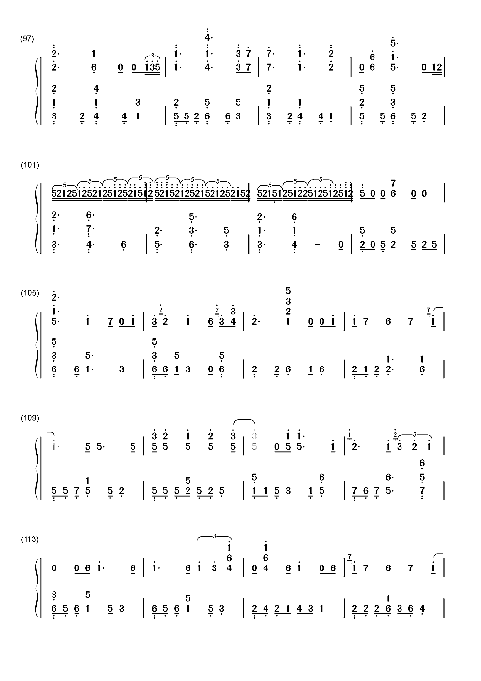 ダイバー-潜水员-火影忍者剧场版慕留人主题曲双手简谱预览6