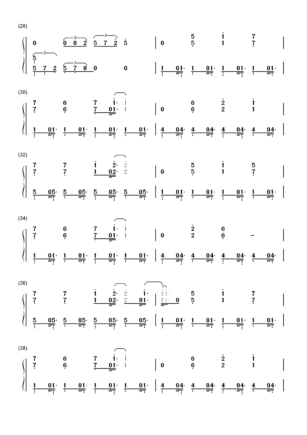 恋をしようよ-女装正太主题曲双手简谱预览3