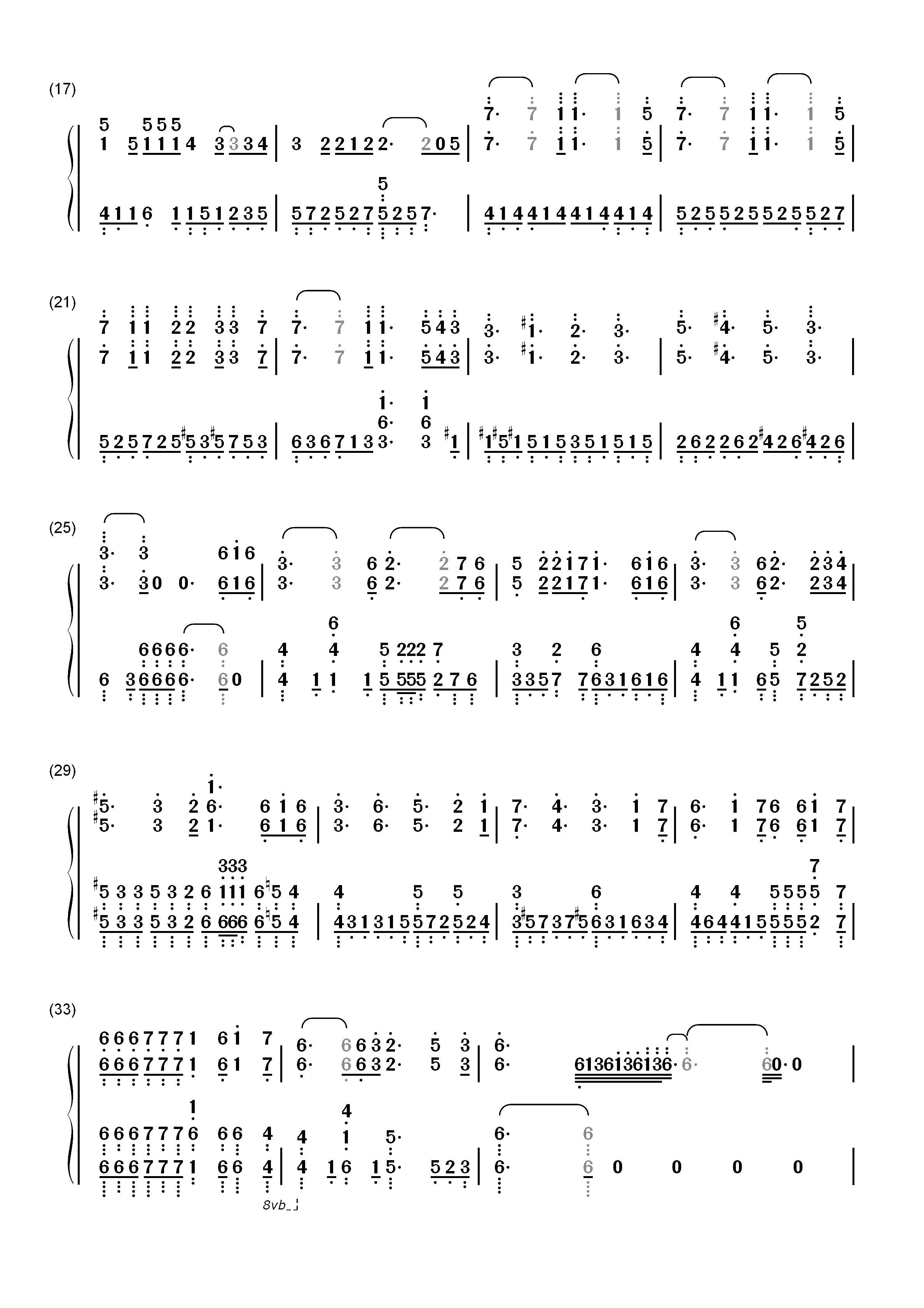 Last Stardust-Fate/stay night Unlimited Blade Works插曲双手简谱预览2