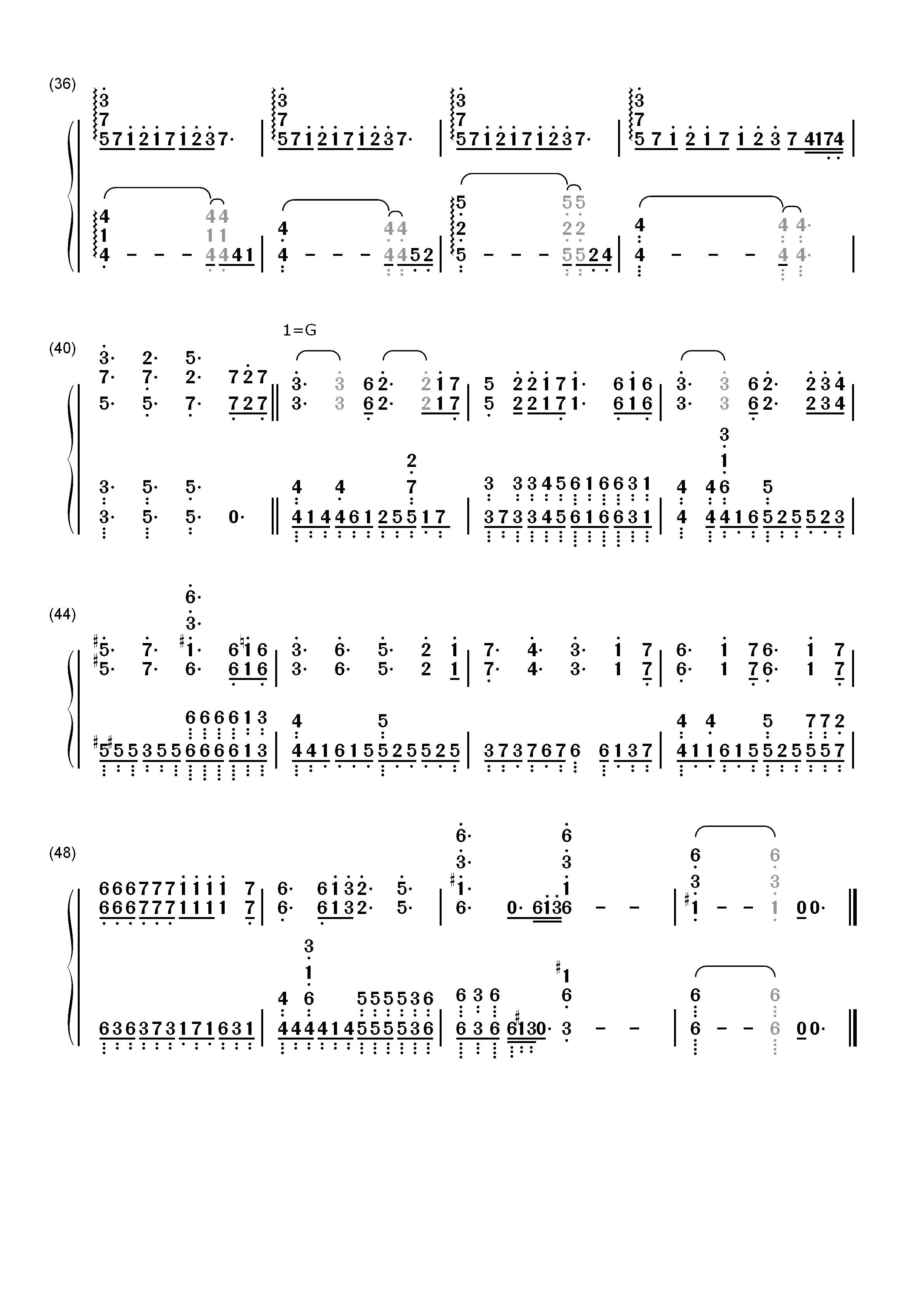 Last Stardust-Fate/stay night Unlimited Blade Works插曲双手简谱预览3