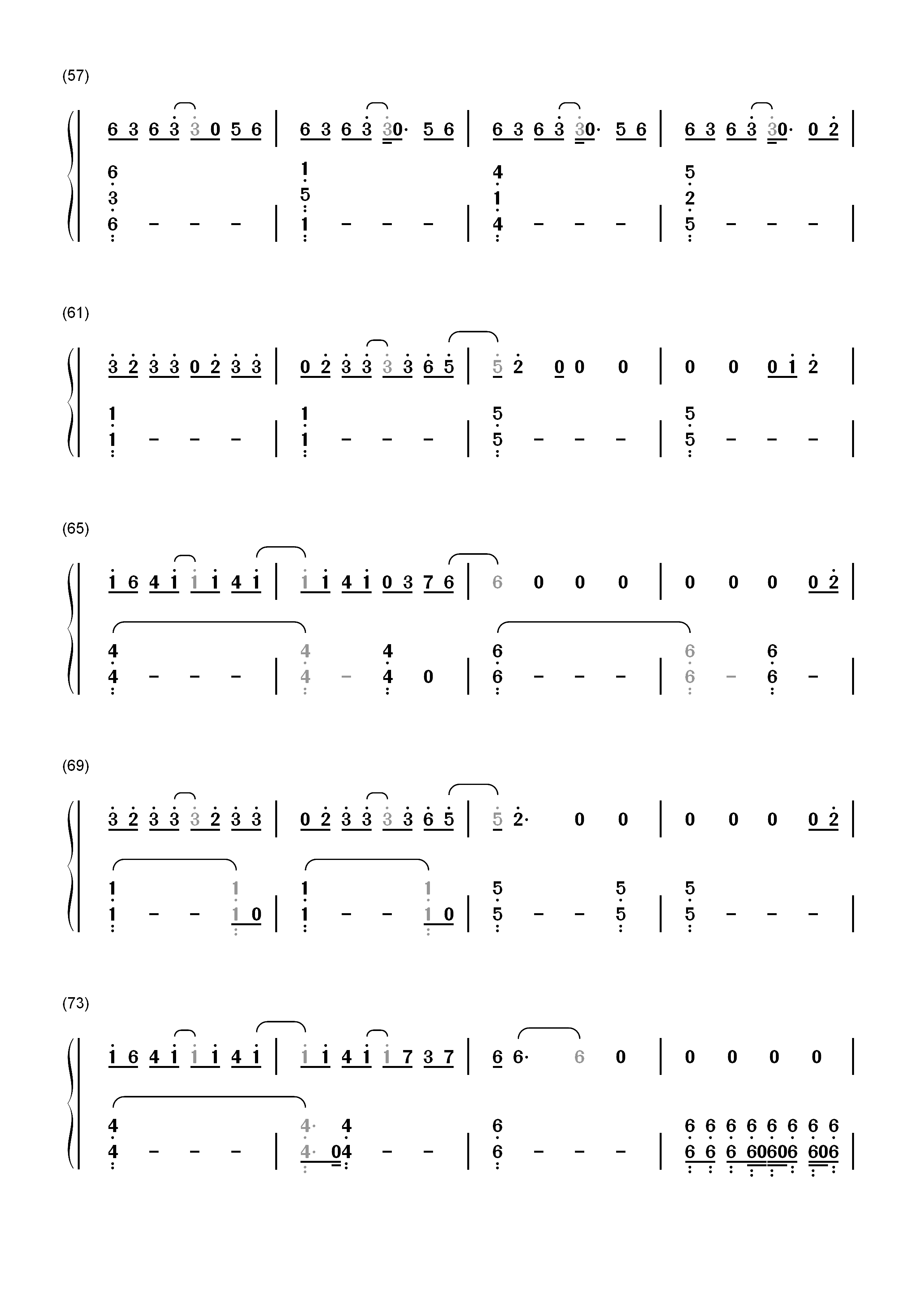 初学者-A测试之爱情大冒险主题曲双手简谱预览4