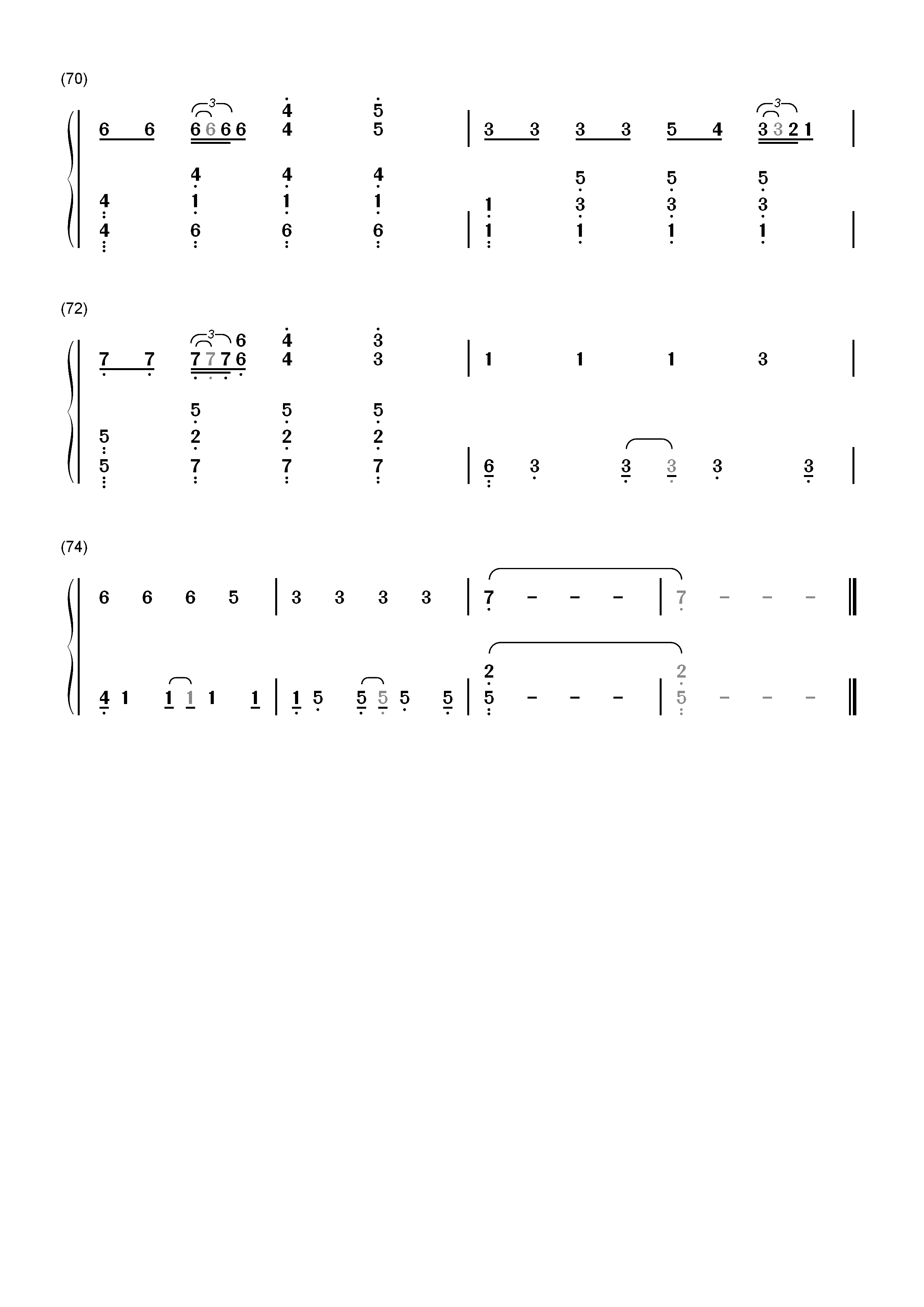 Faded-Alan Walker双手简谱预览5