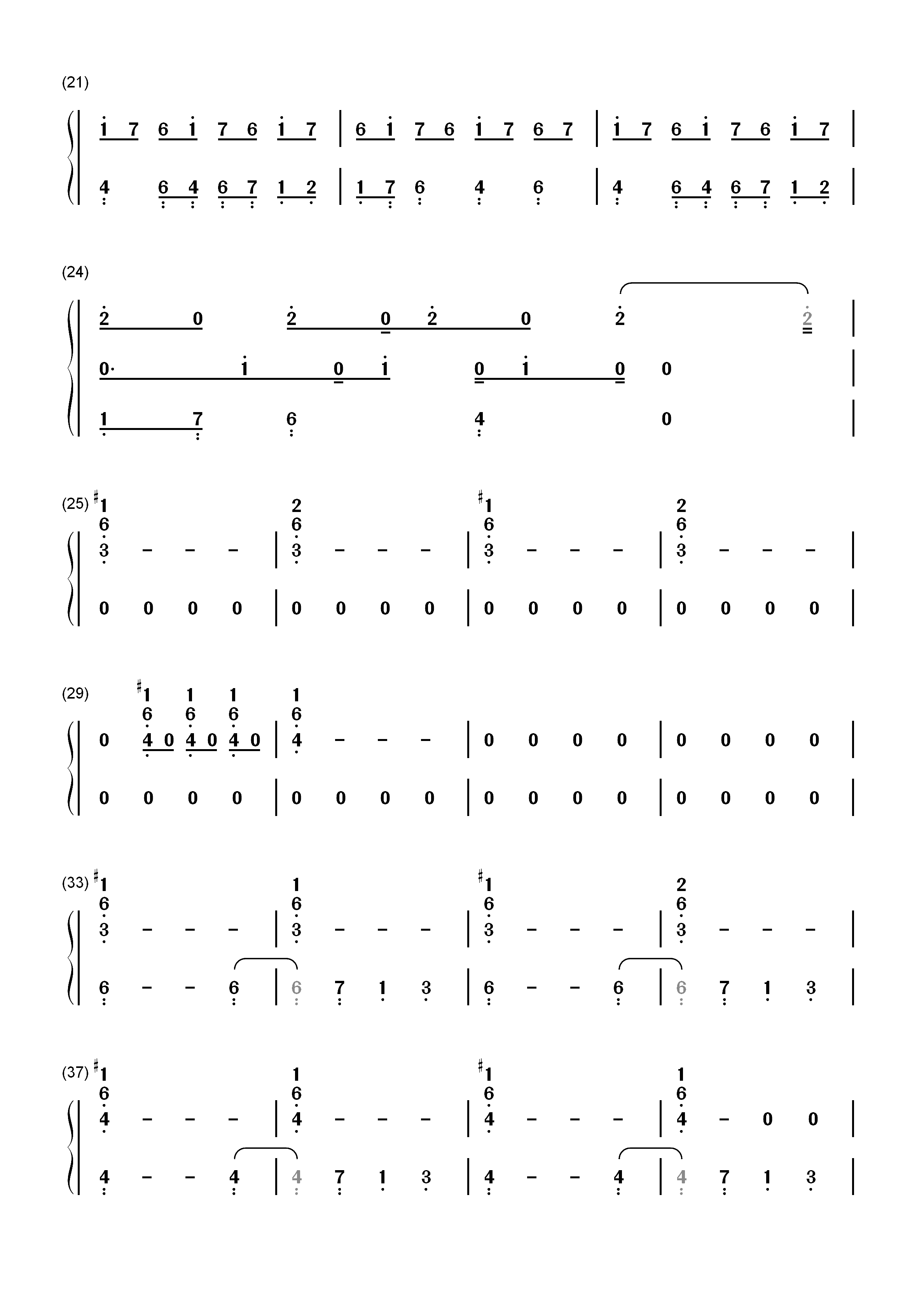 Ode to Sleep双手简谱预览2