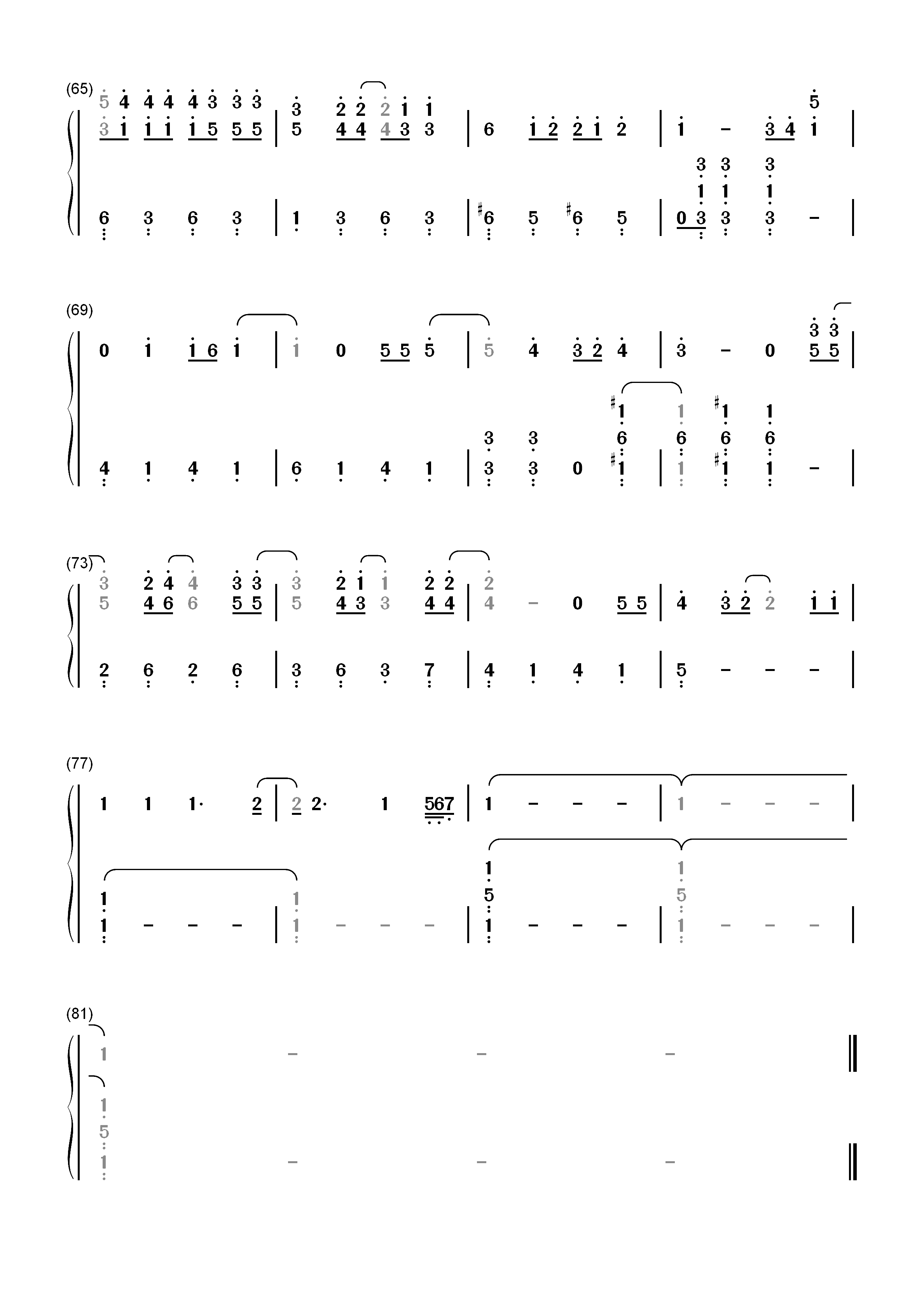 名前を呼ぶよ-文豪Stray Dogs ED双手简谱预览4