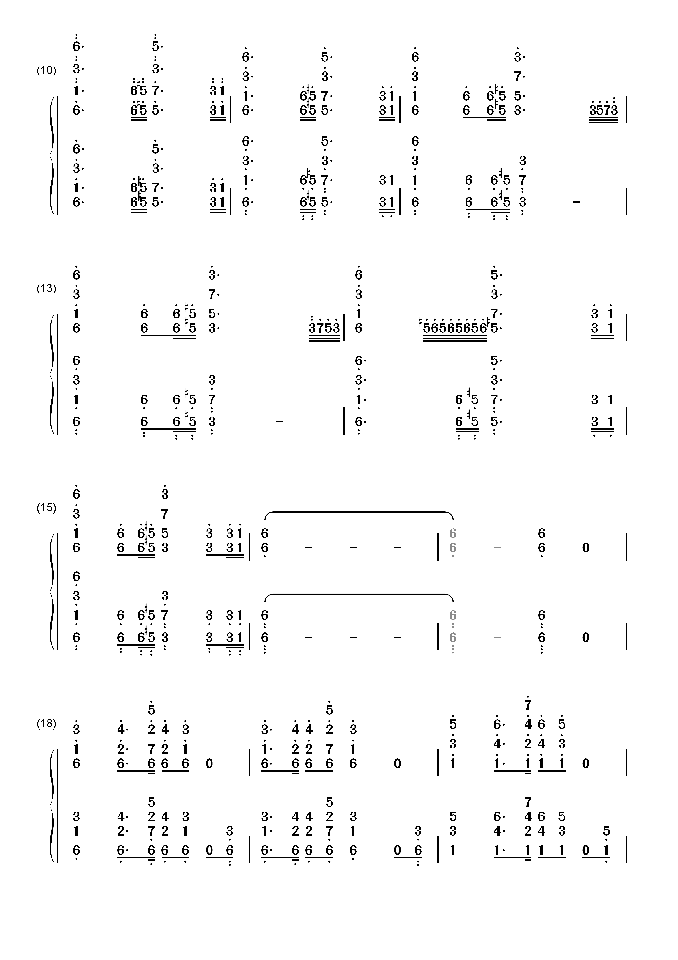 格里格钢琴变奏曲双手简谱预览2