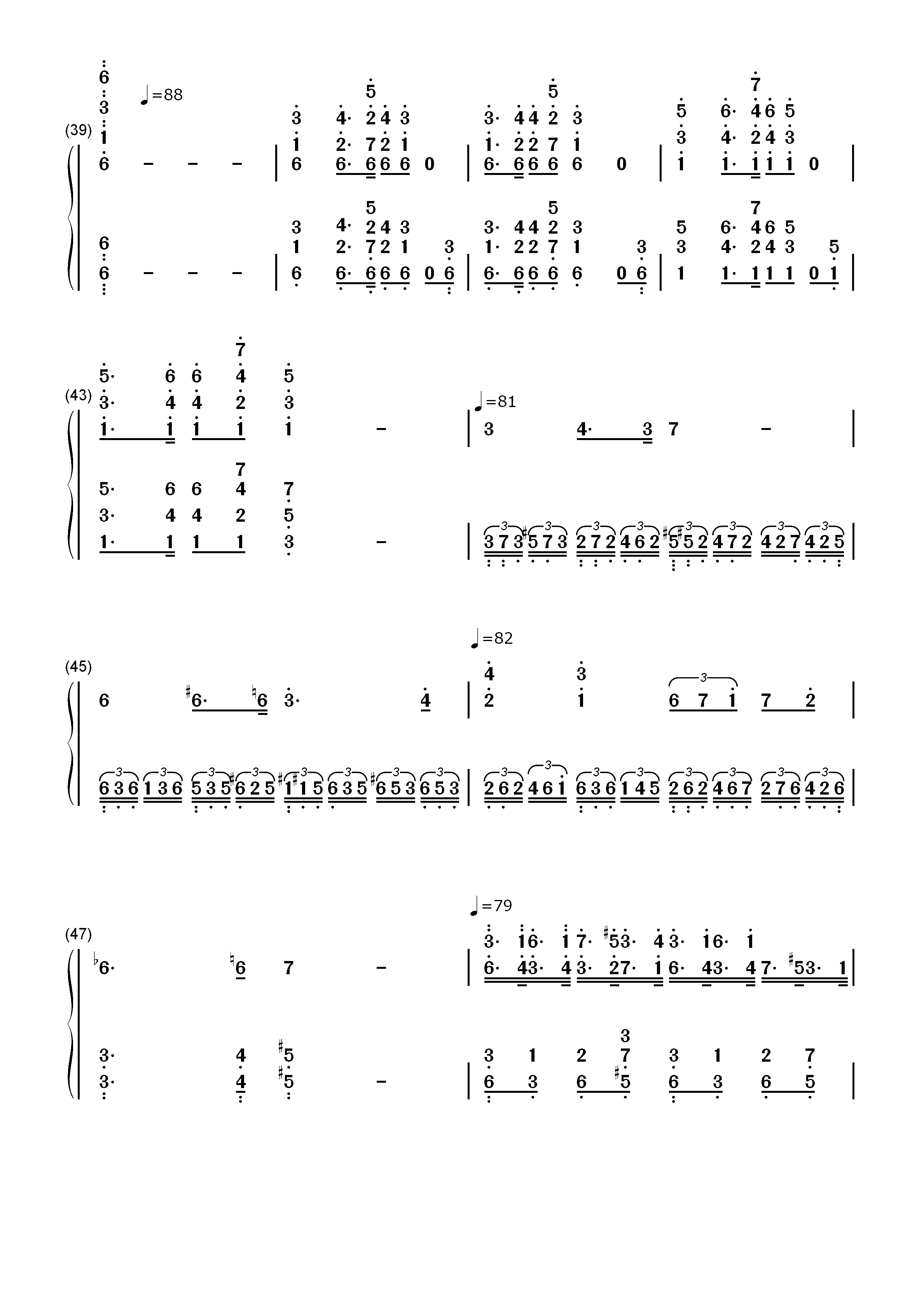 葛里格钢琴变奏曲-爱德华·格里格双手简谱预览6