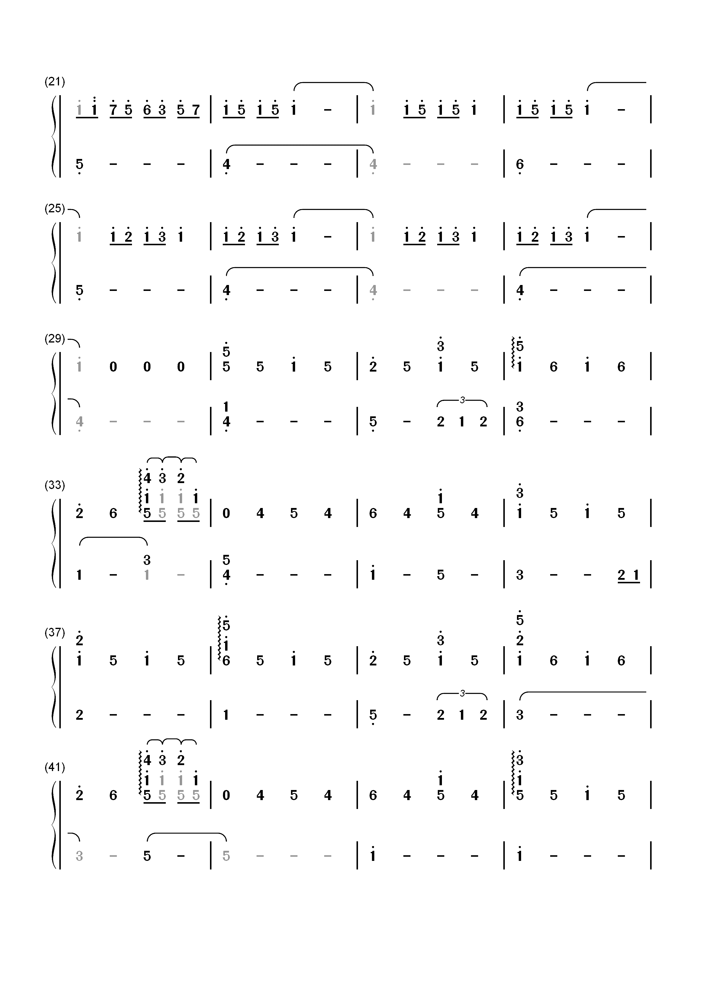 三葉のテーマ-《你的名字》三叶角色主题音乐双手简谱预览2