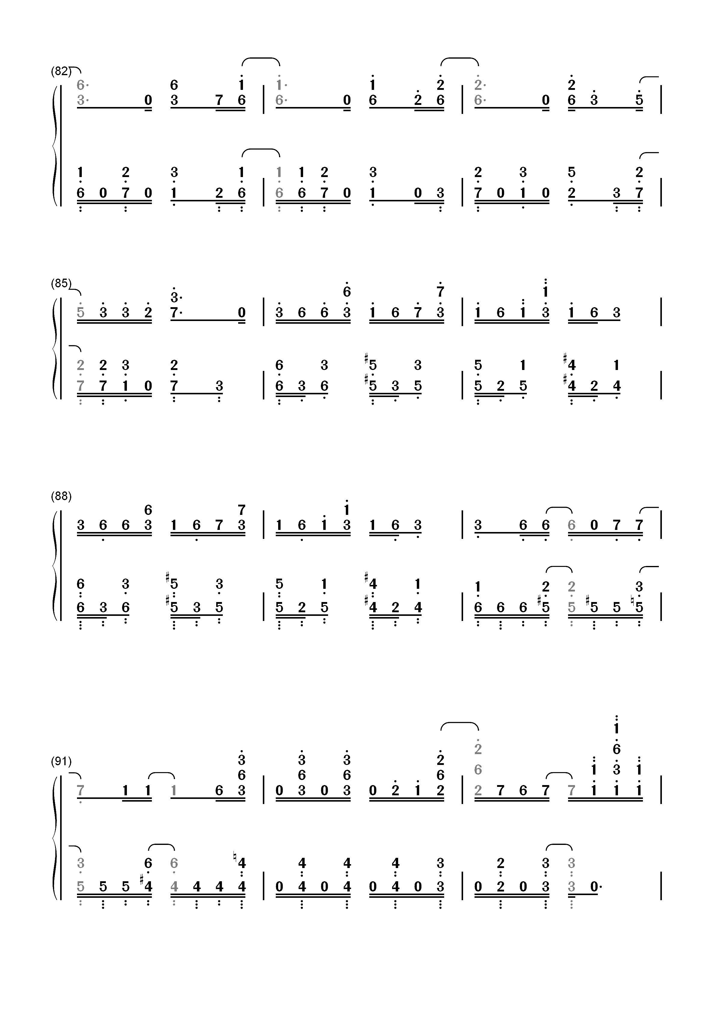 セツナドライブ-IA双手简谱预览8