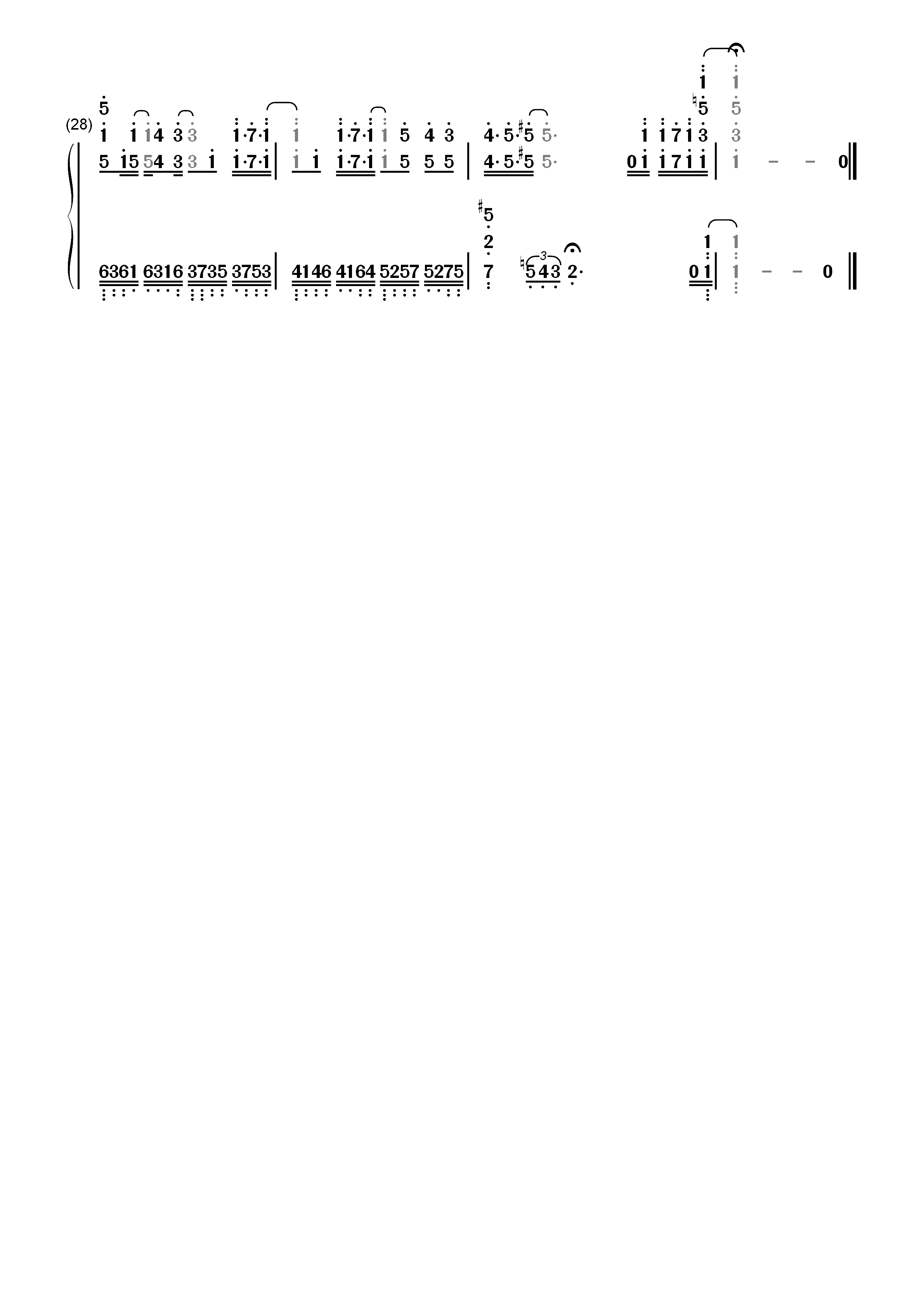 ドキドキの風-我太受欢迎了该怎么办ED双手简谱预览3