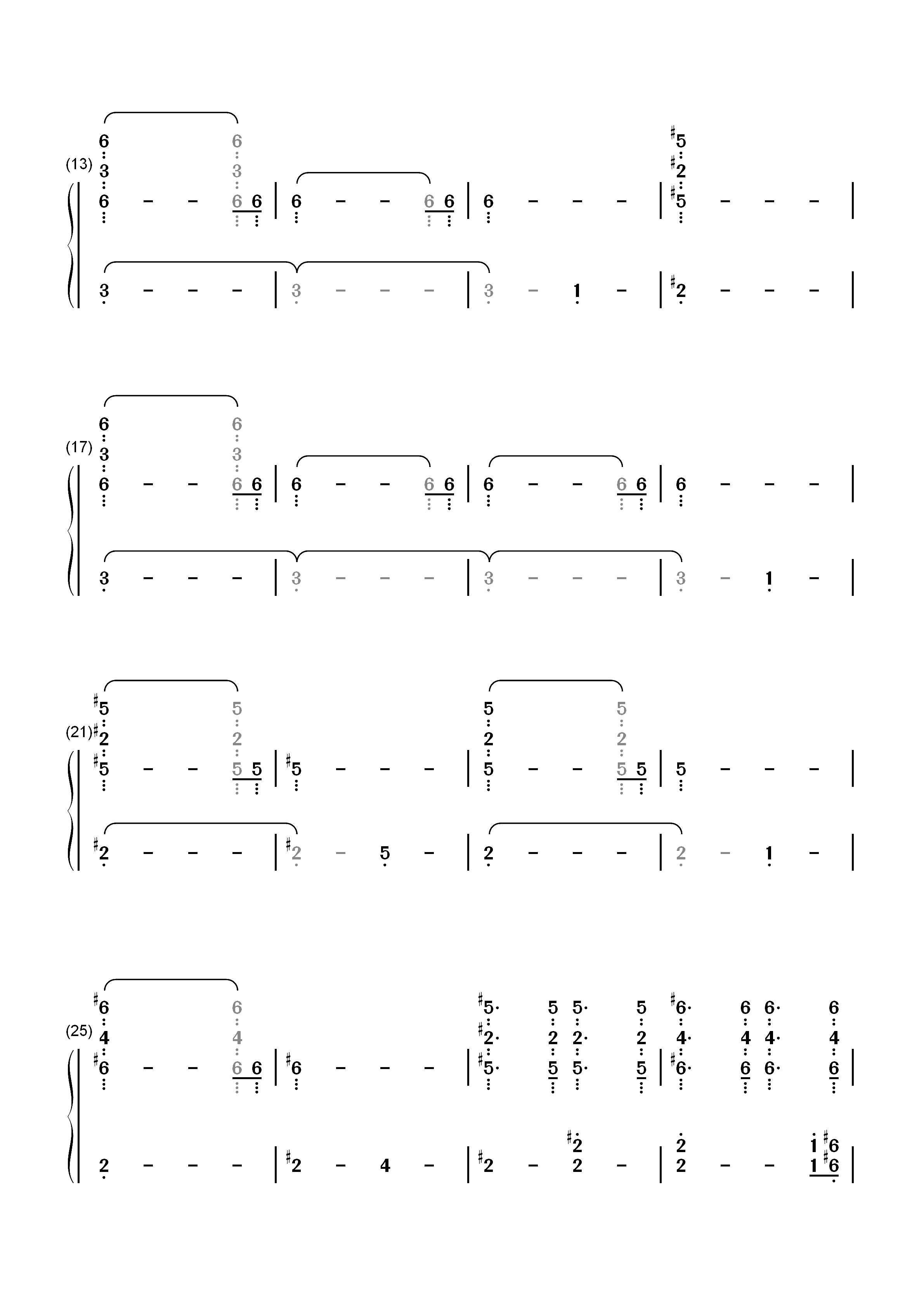 辐射4主题曲双手简谱预览2