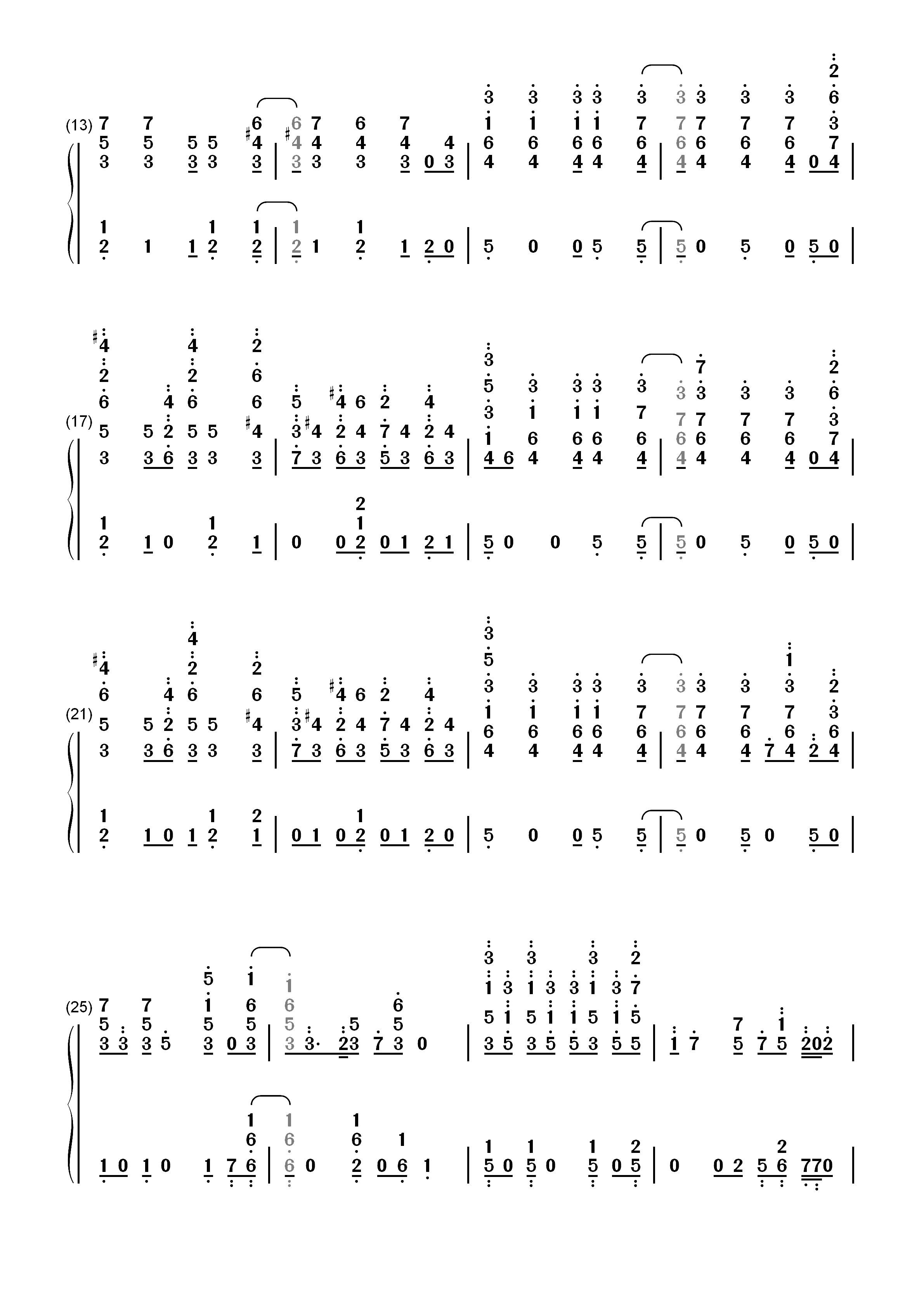 Heatstroke-Calvin Harris双手简谱预览2