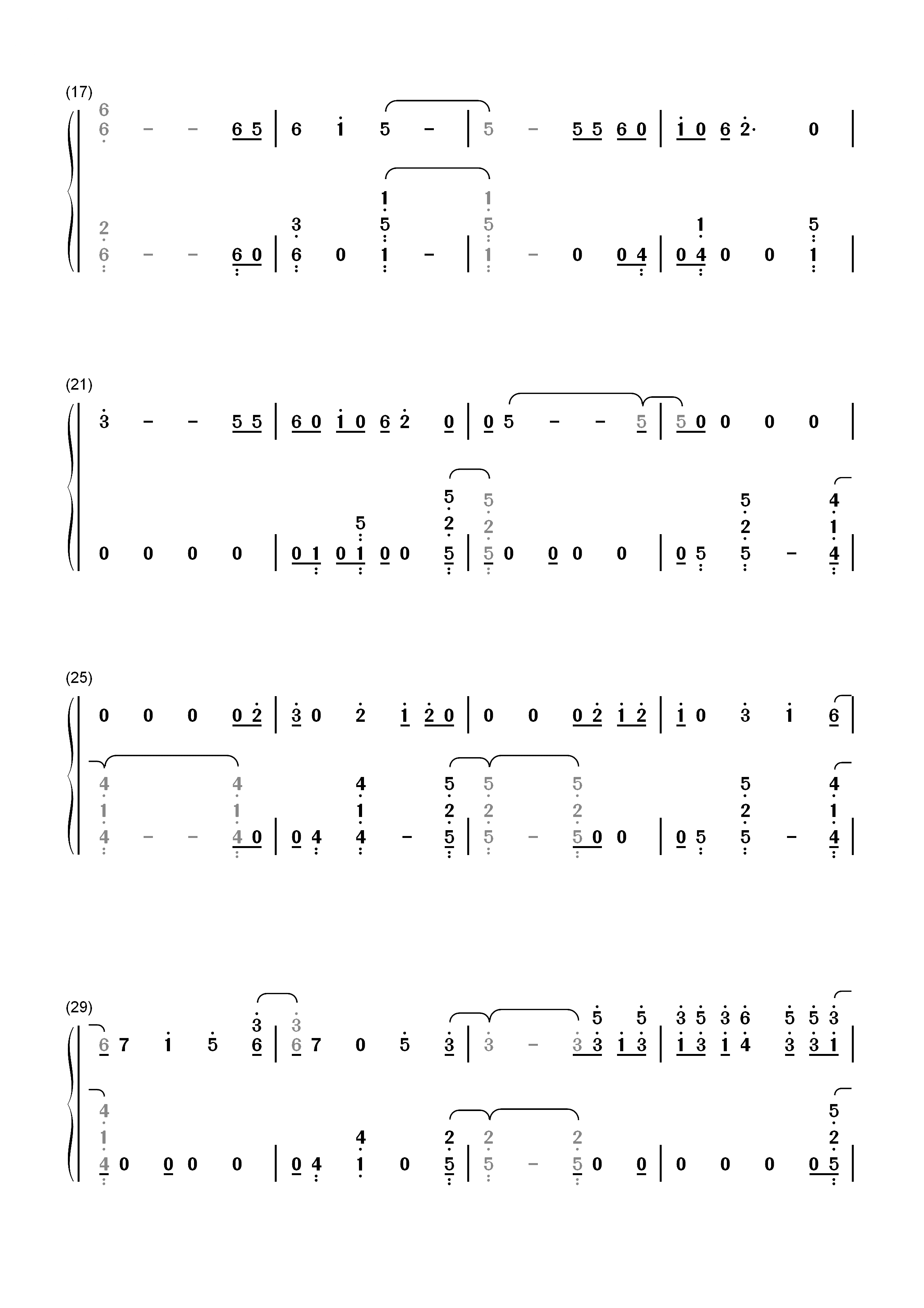 Space Between-后裔2 OST双手简谱预览2