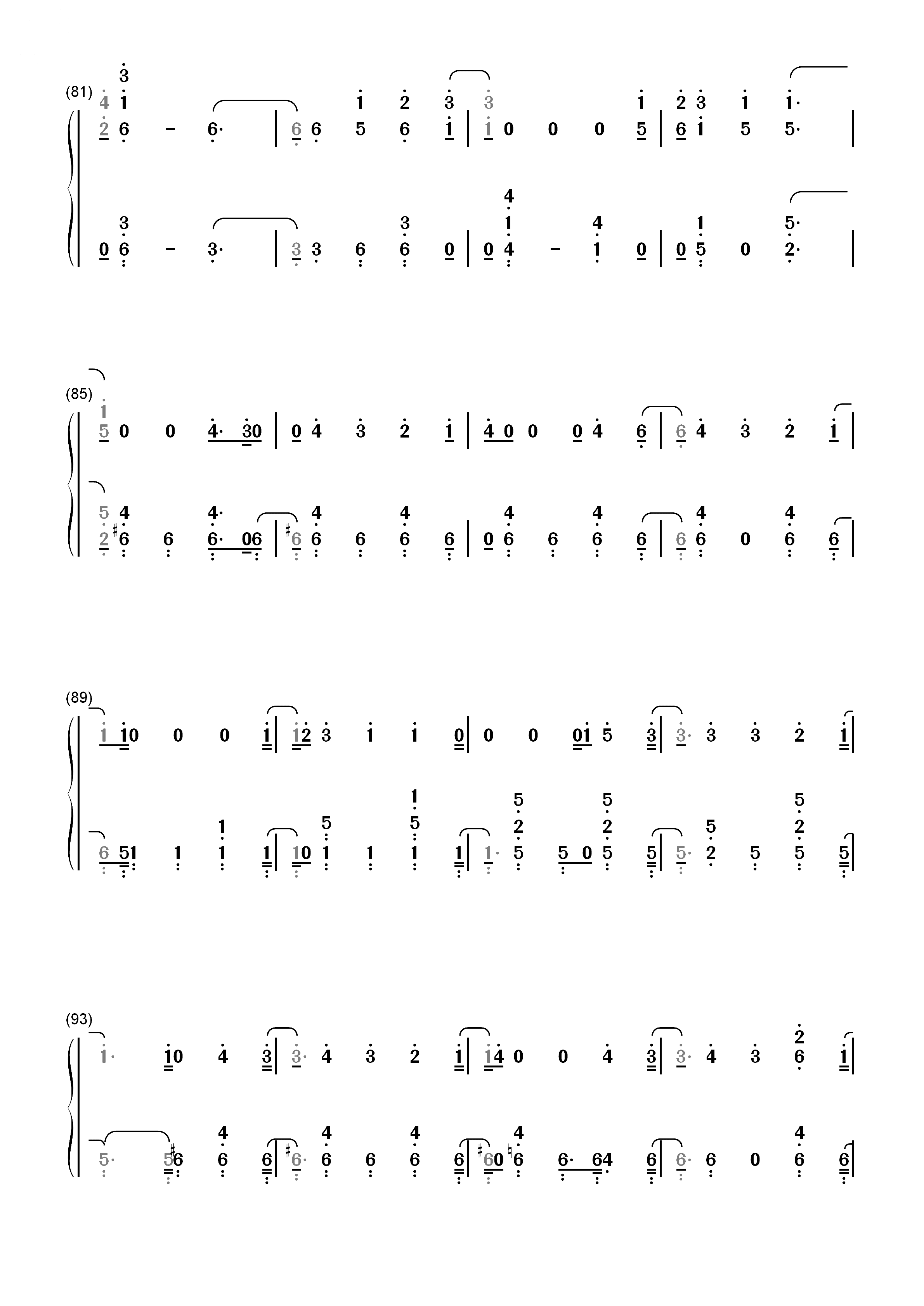 Space Between-后裔2 OST双手简谱预览6