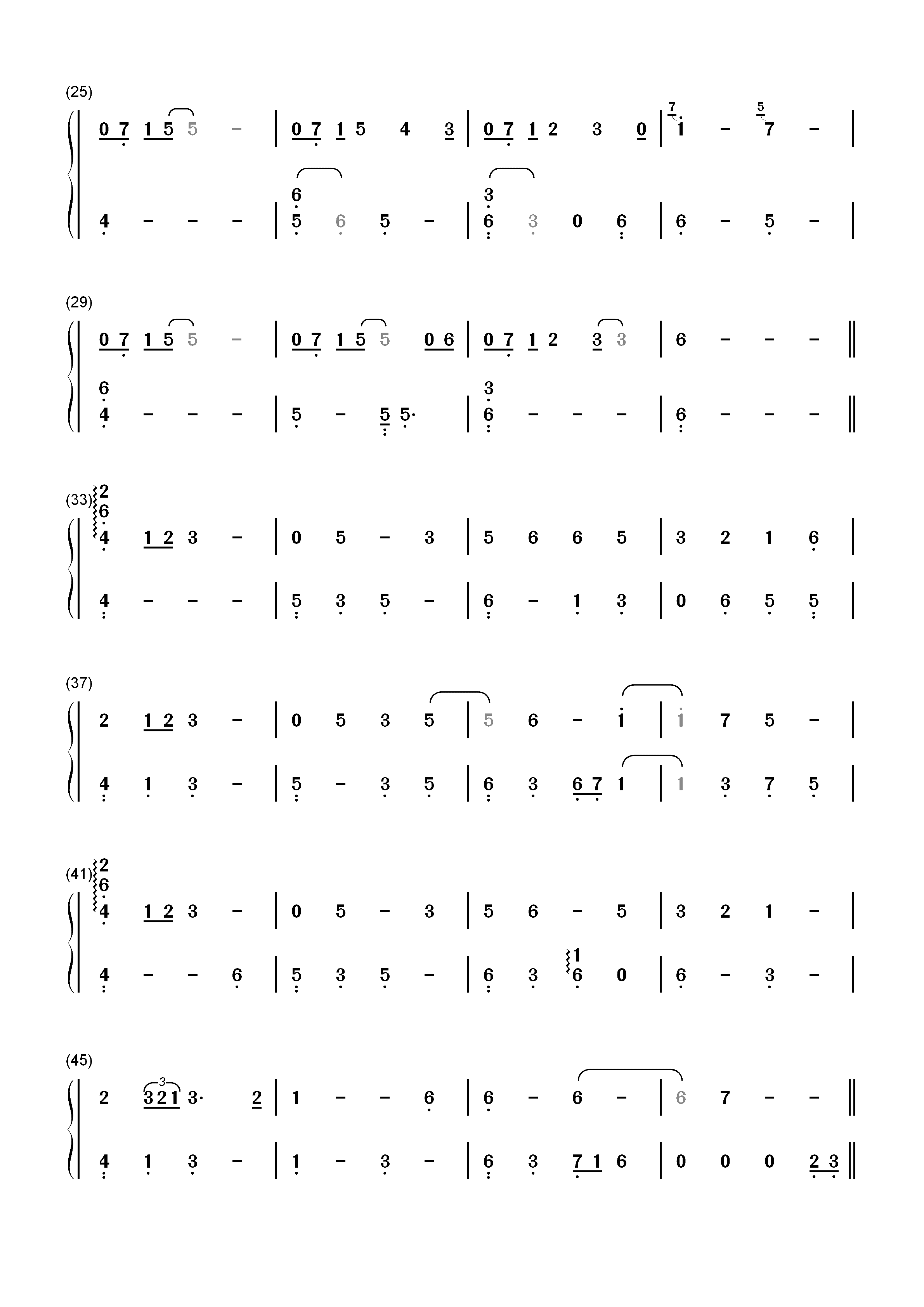 暁のヨナ-晨曦公主OP双手简谱预览2