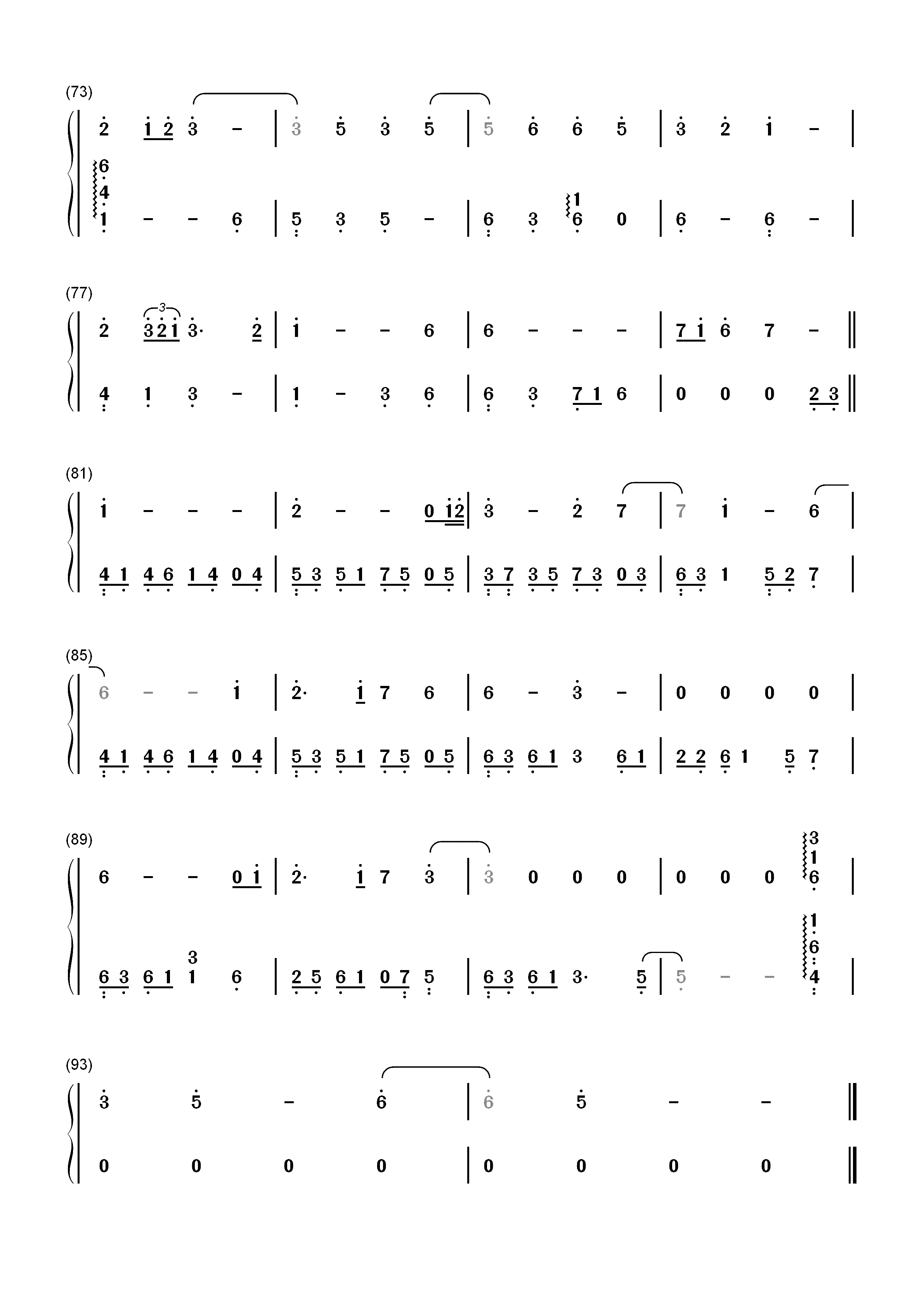 暁のヨナ-晨曦公主OP双手简谱预览4