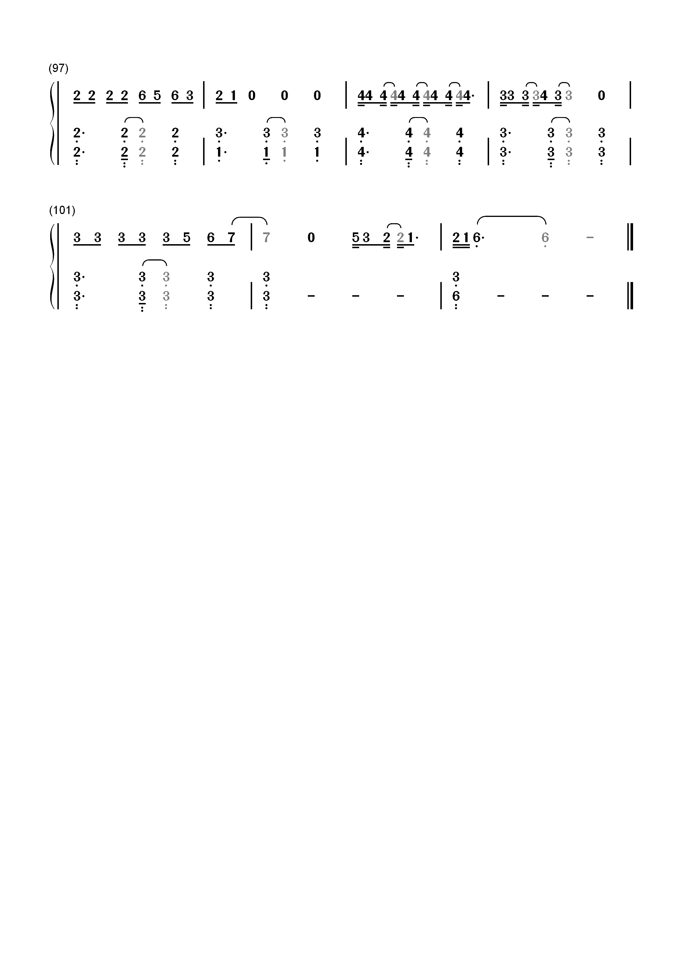 つなぐ-忍者之国主题曲双手简谱预览5