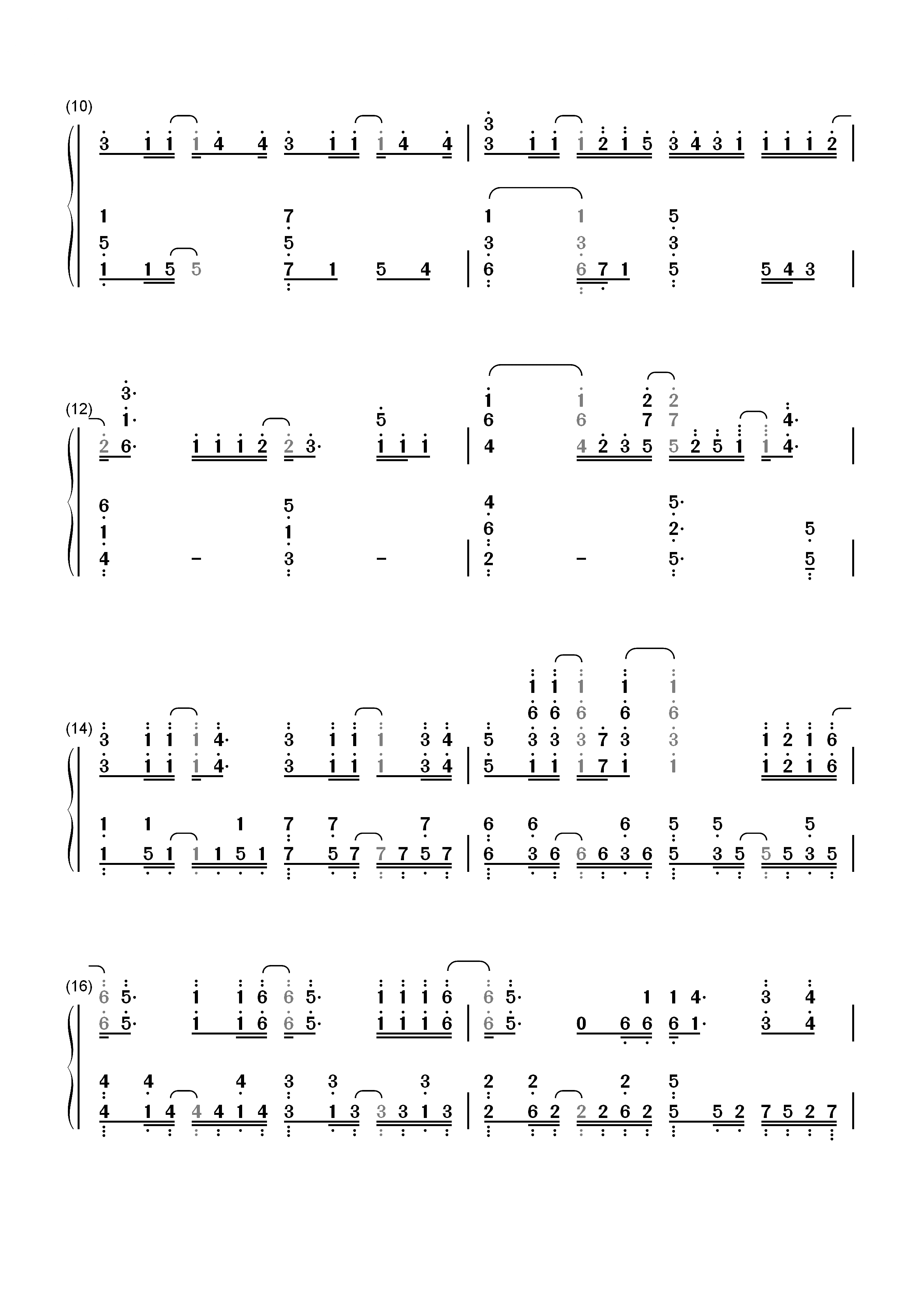 Over and Over-Just Because OP双手简谱预览2