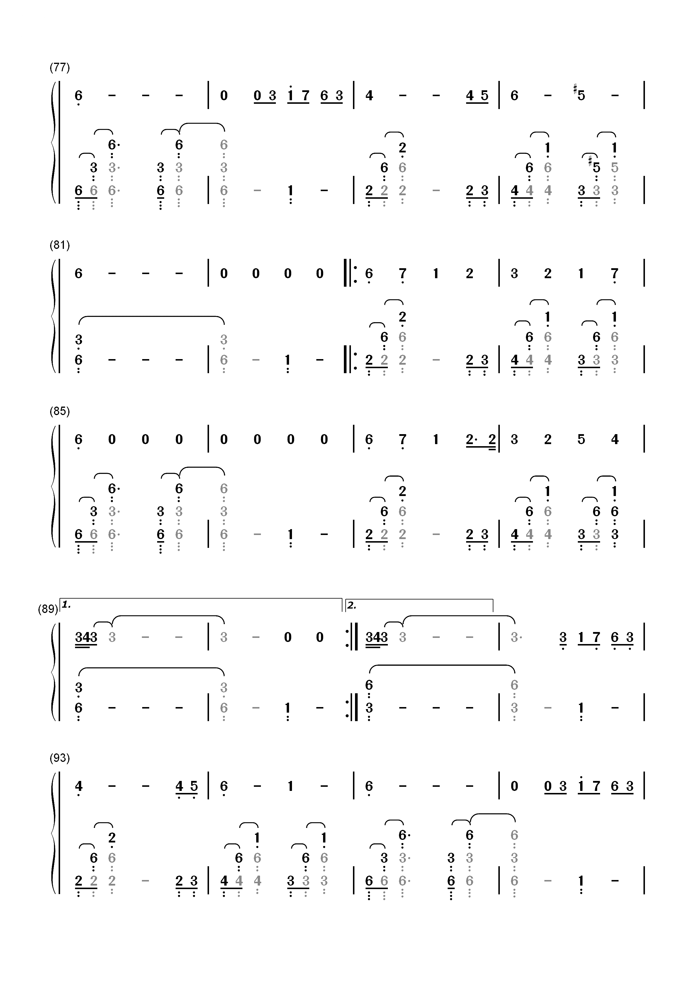 Superman-Eminem双手简谱预览5