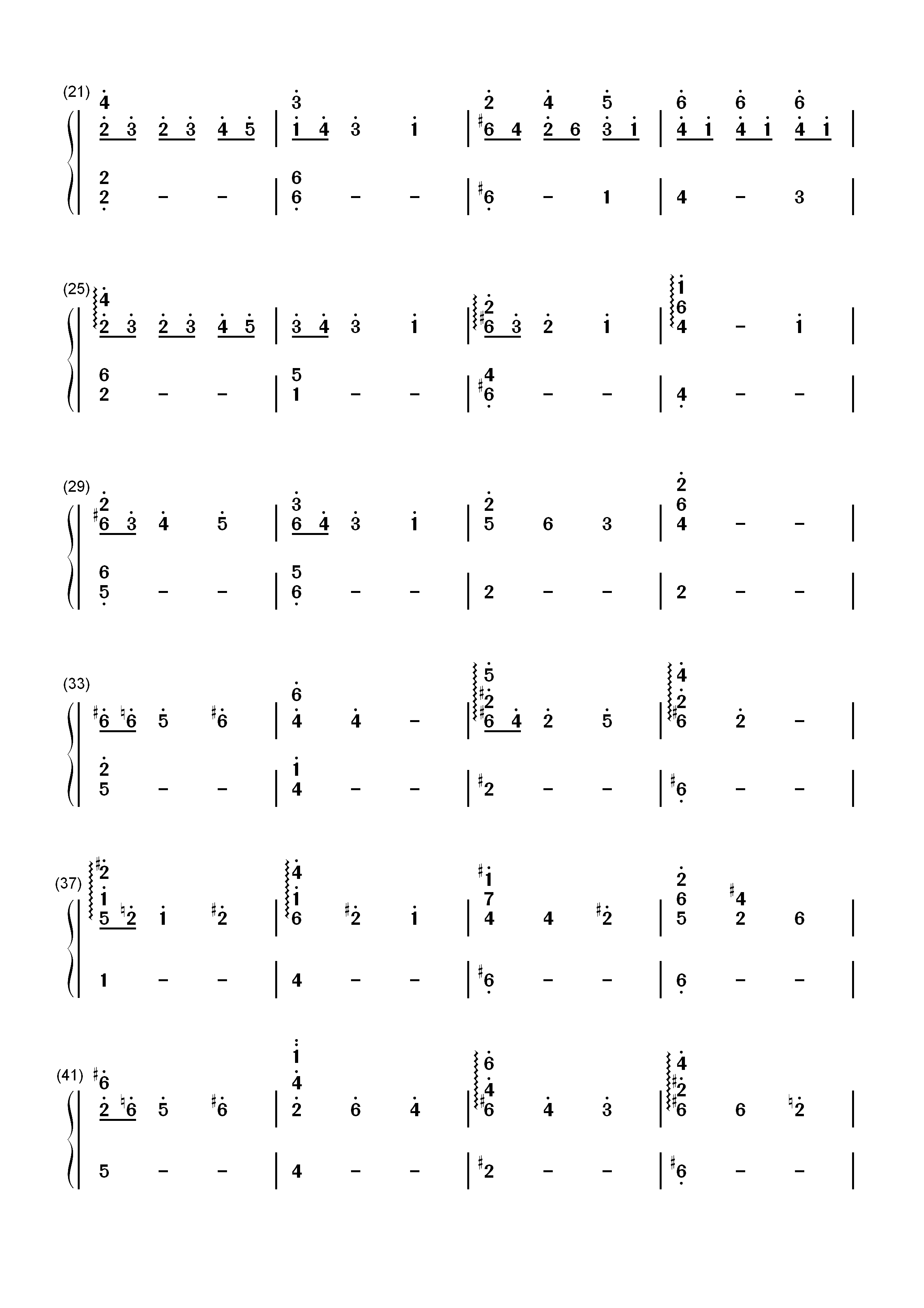 Melody 2-潘朵拉之心OST双手简谱预览2