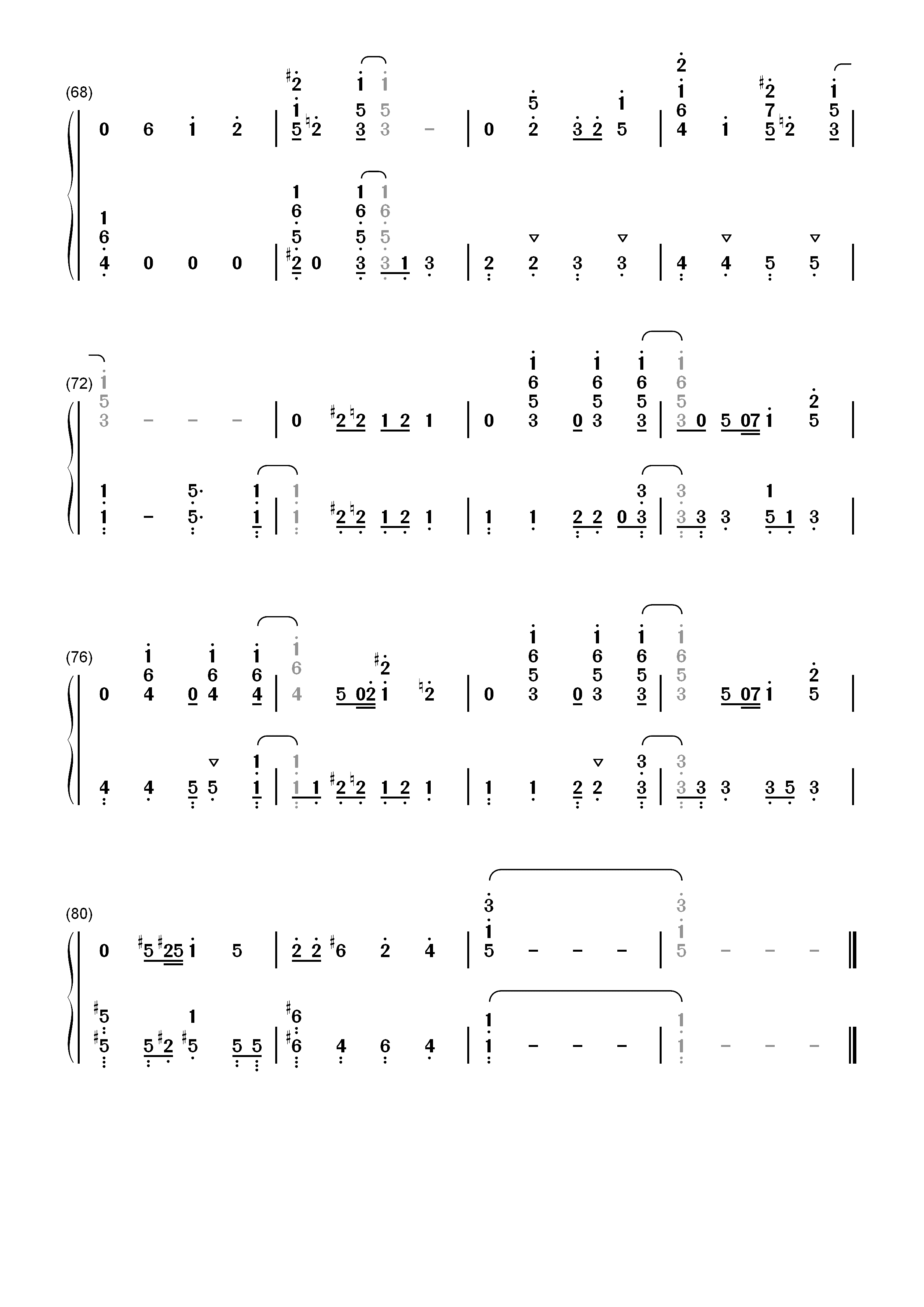 SHINY DAYS-摇曳露营△OP双手简谱预览5