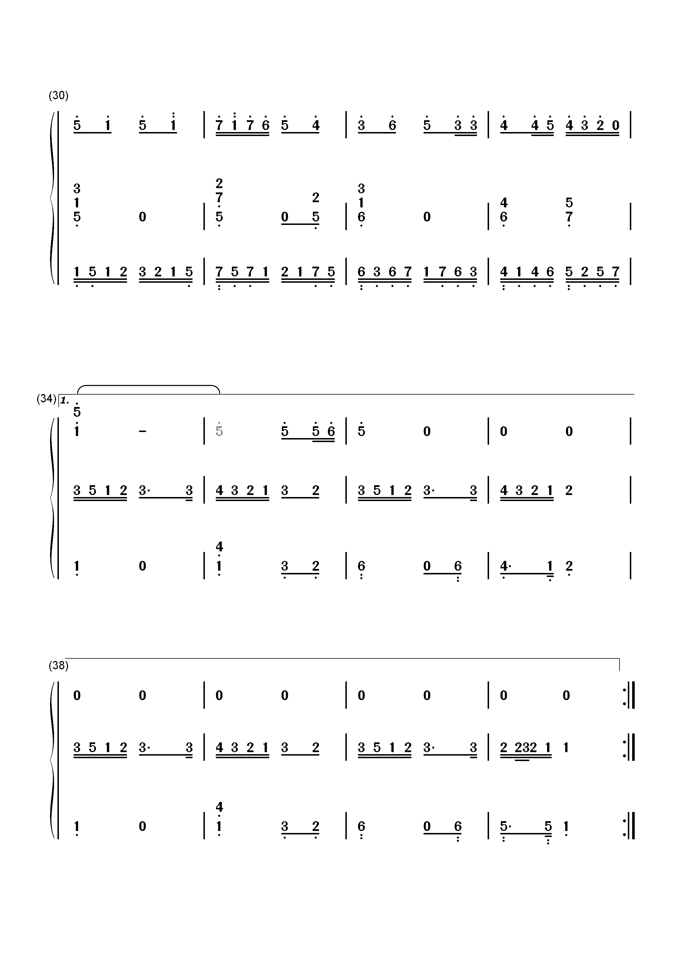 香水百合-张韶涵双手简谱预览3