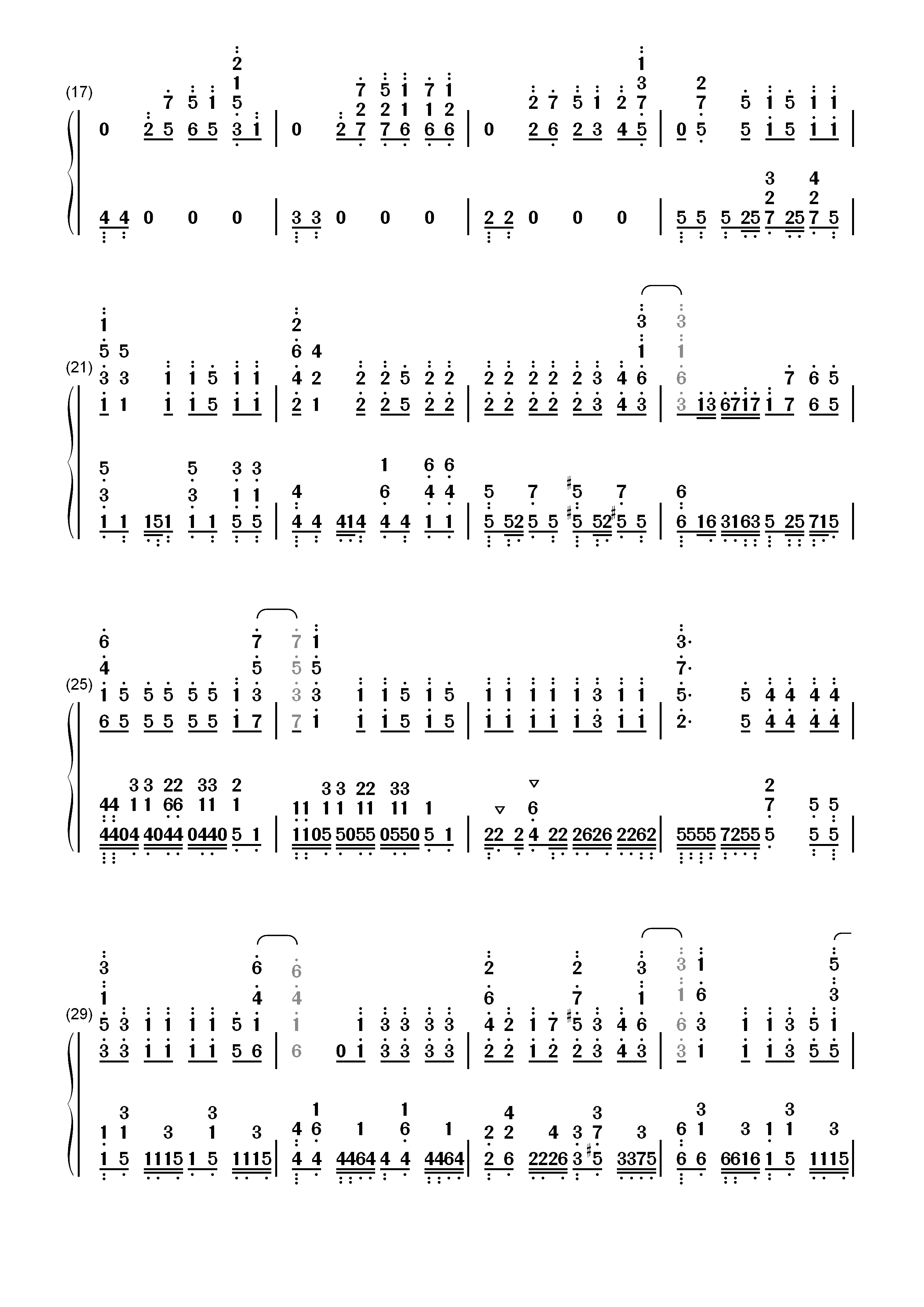 ロングホープ・フィリア-我的英雄学院第三季ED双手简谱预览2