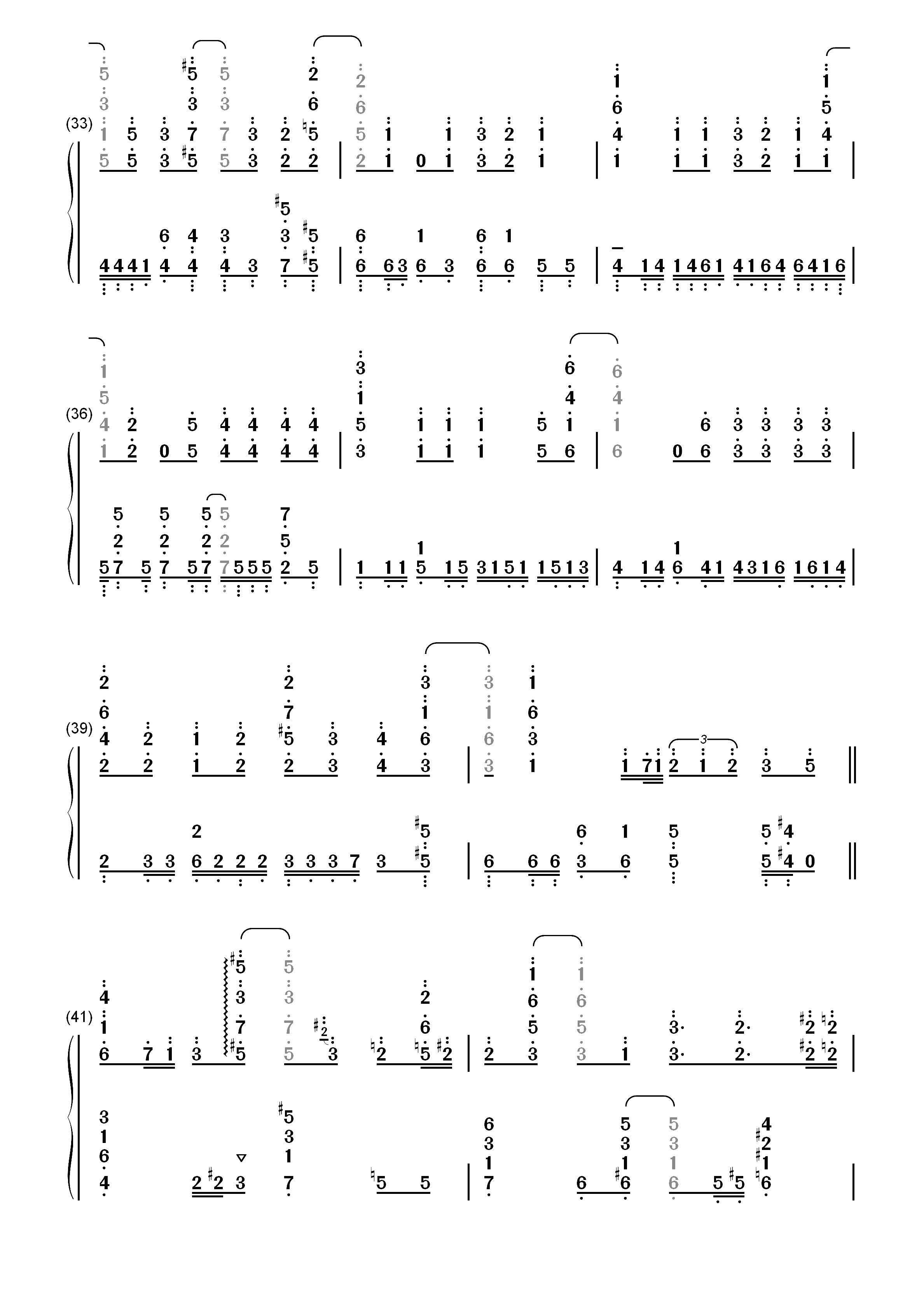 ロングホープ・フィリア-我的英雄学院第三季ED双手简谱预览3