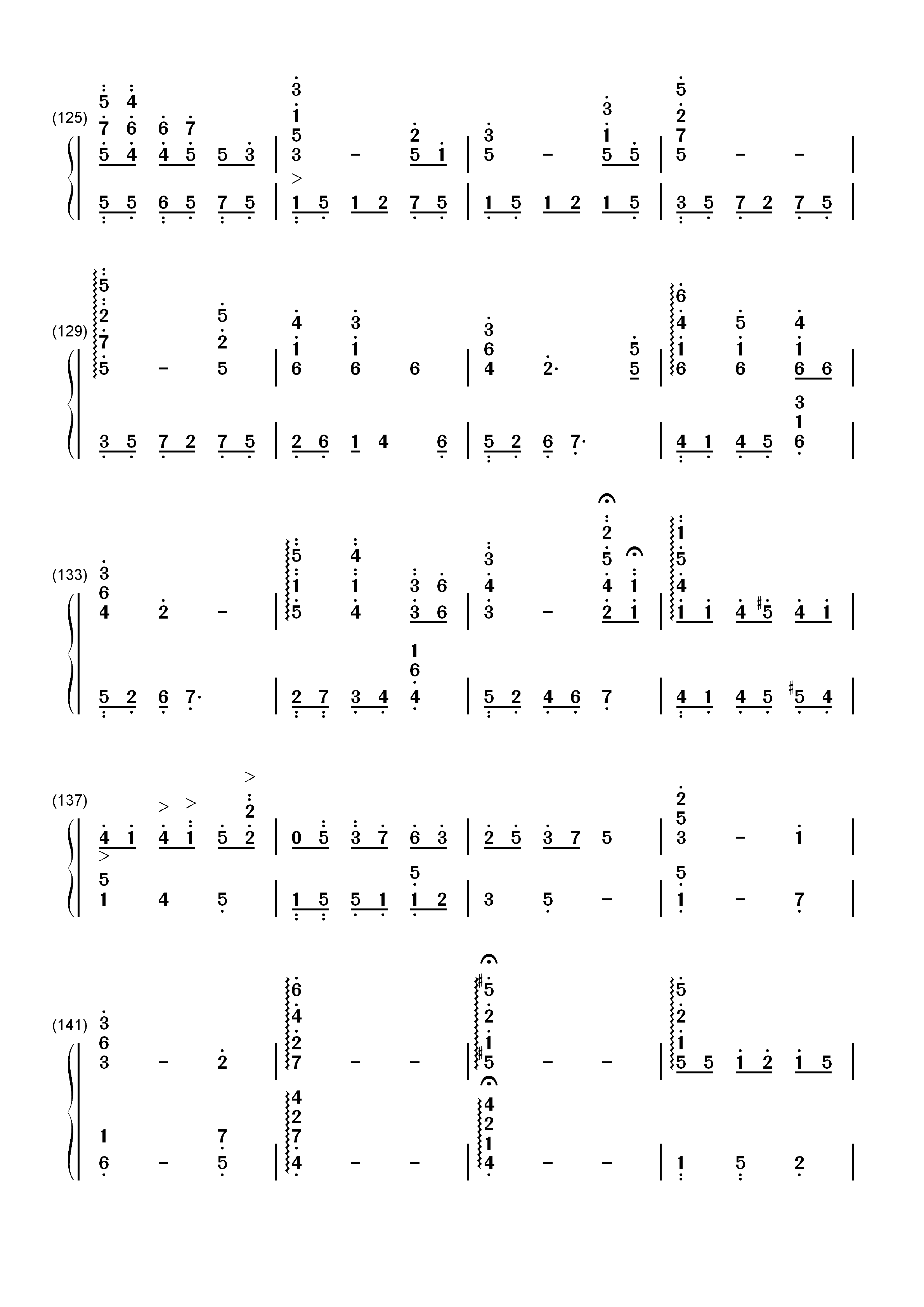 世界の約束-世界的约定-哈尔的移动城堡主题曲双手简谱预览7