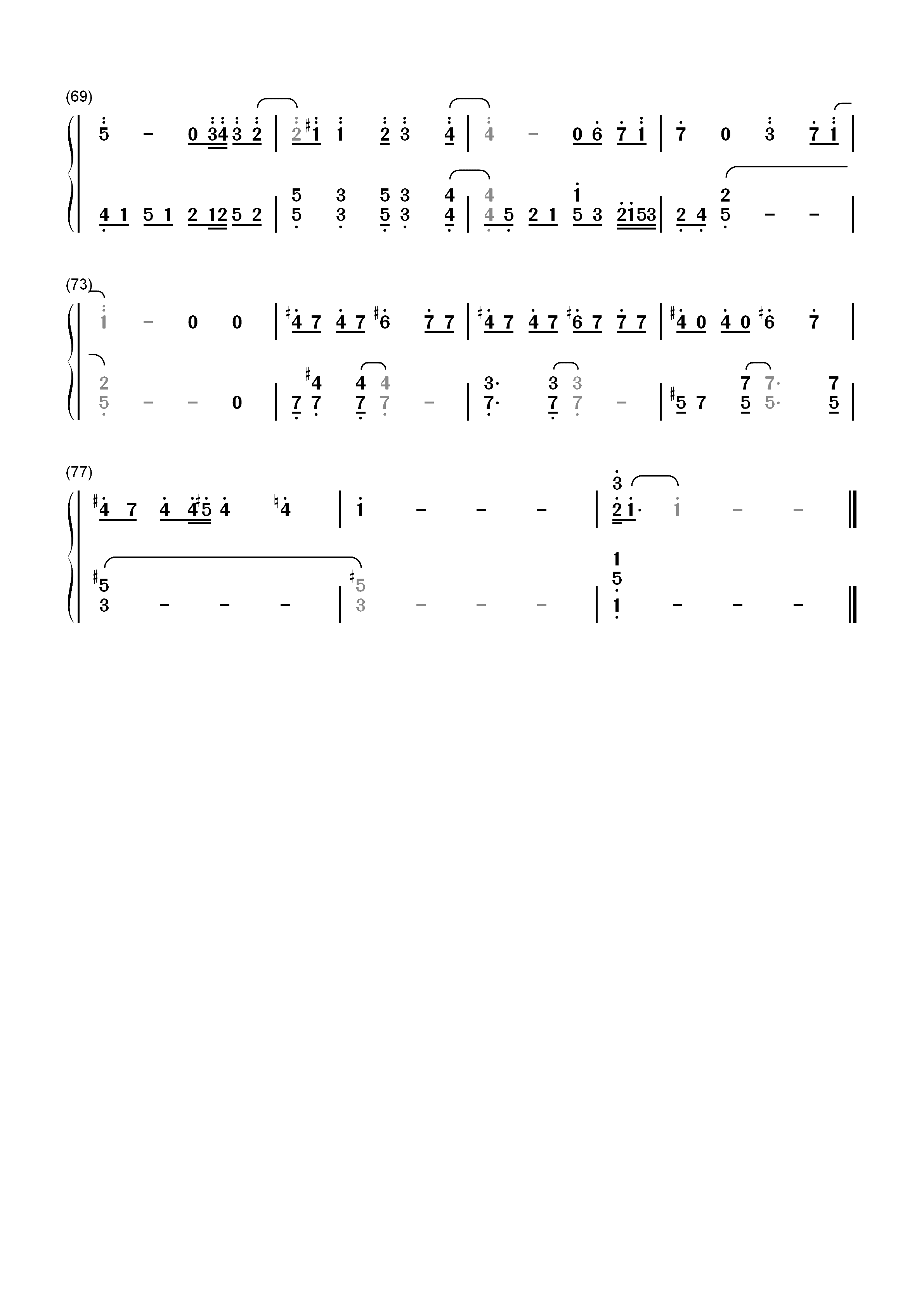 不说再见-S.H.E双手简谱预览4