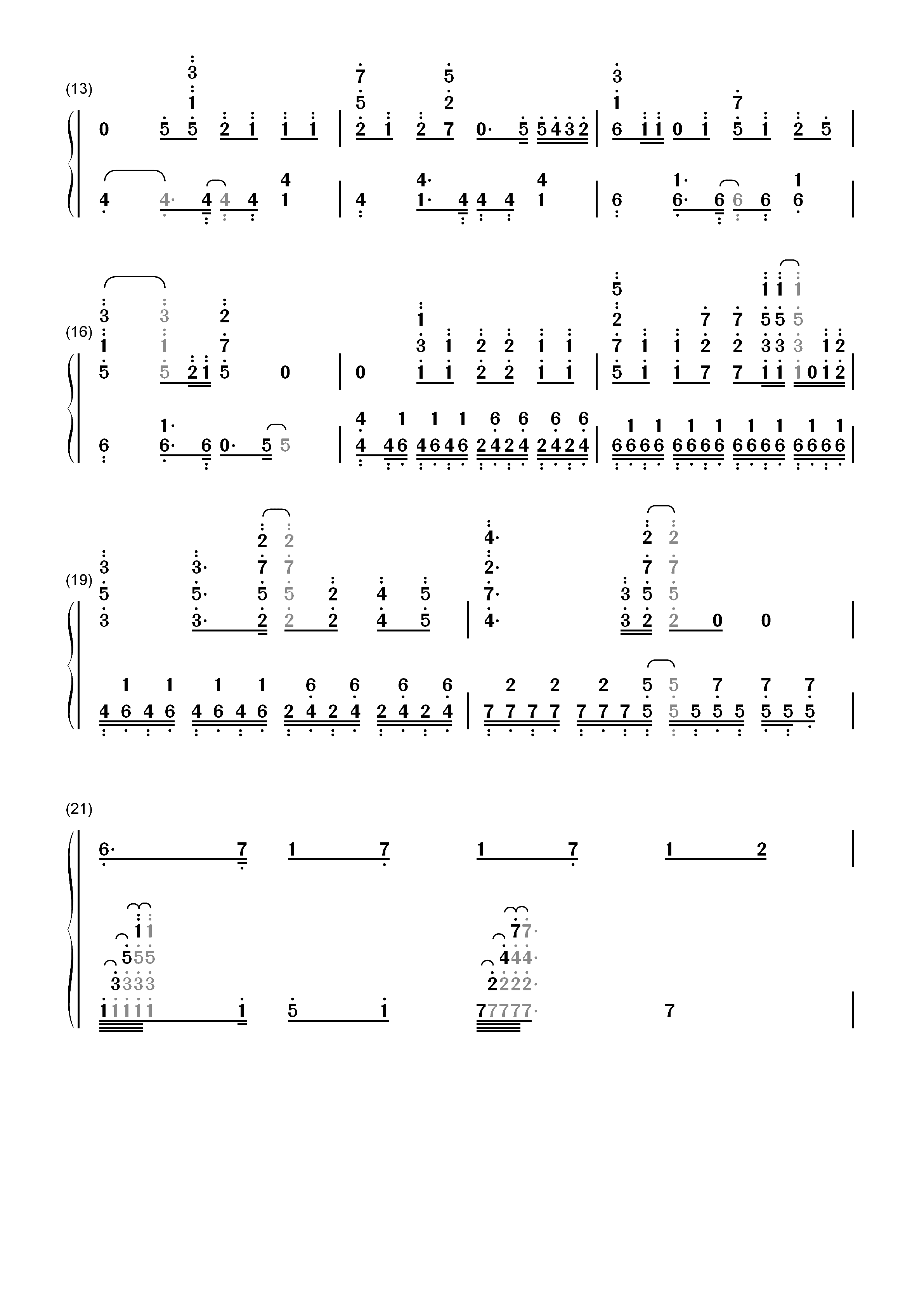 银の祈誓-哥布林杀手ED双手简谱预览2