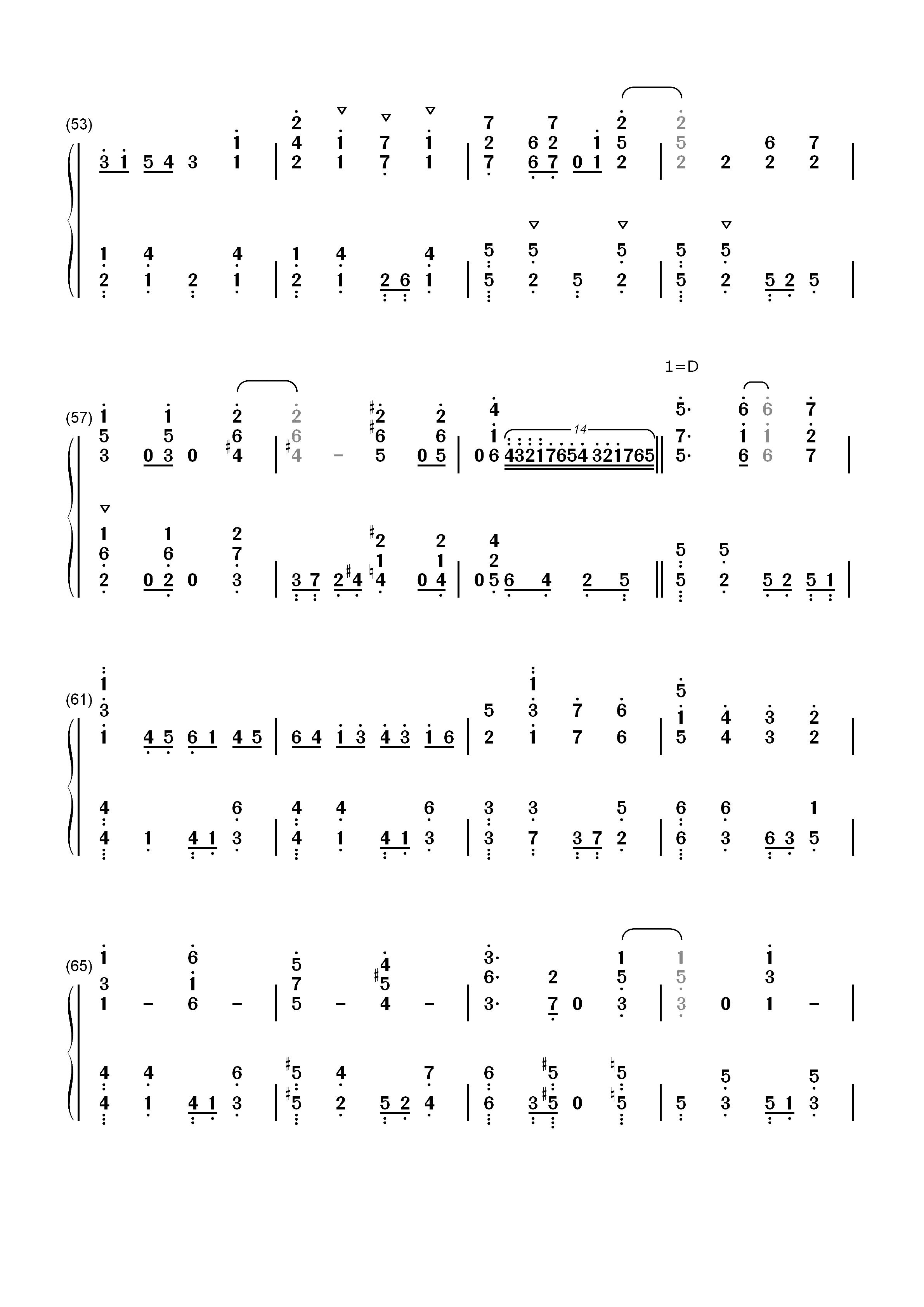 ソラノネ-荒野的寿飞行队OP双手简谱预览4