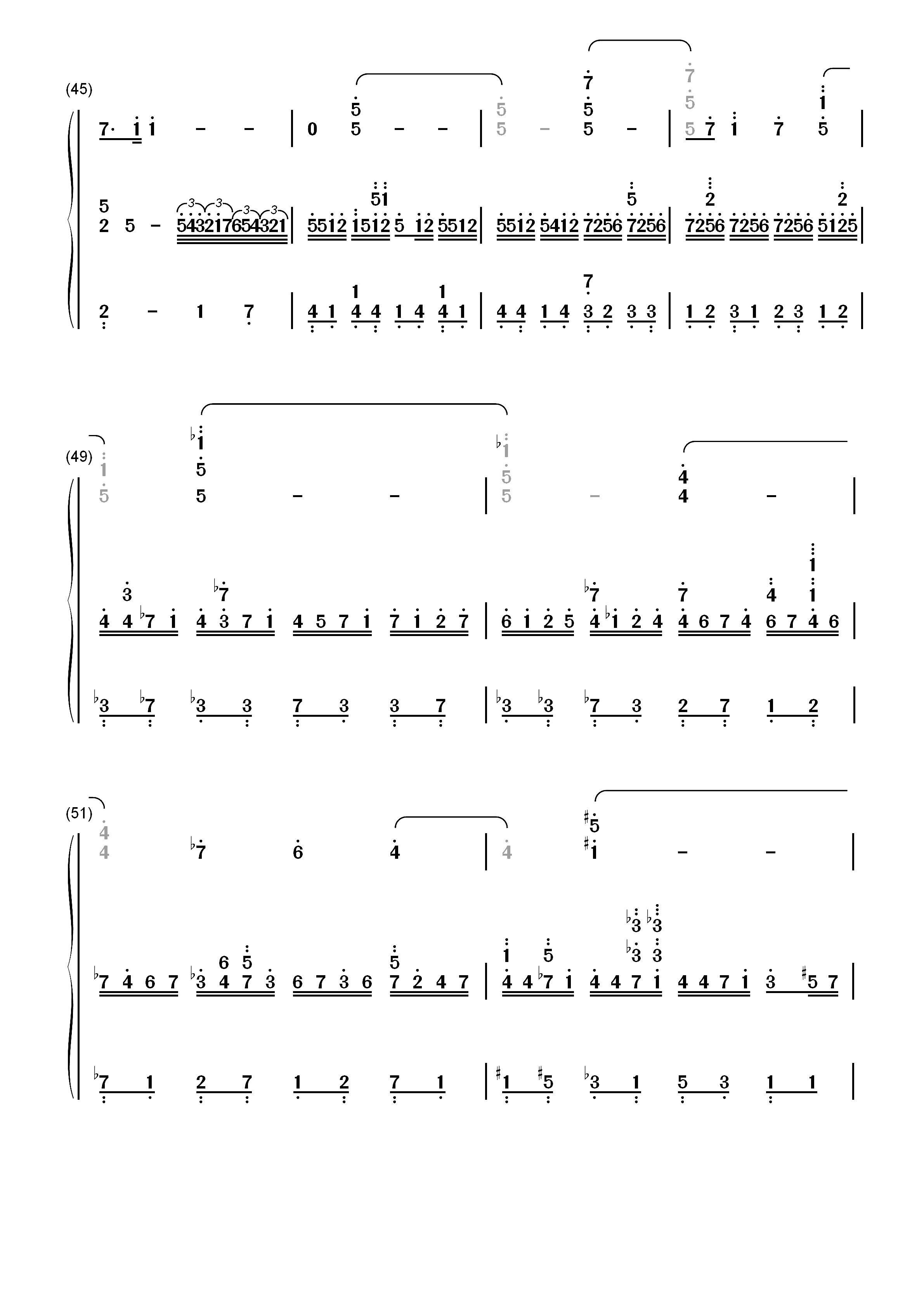 ウィアートル-朝花夕誓于离别之朝束起约定之花主题曲双手简谱预览5