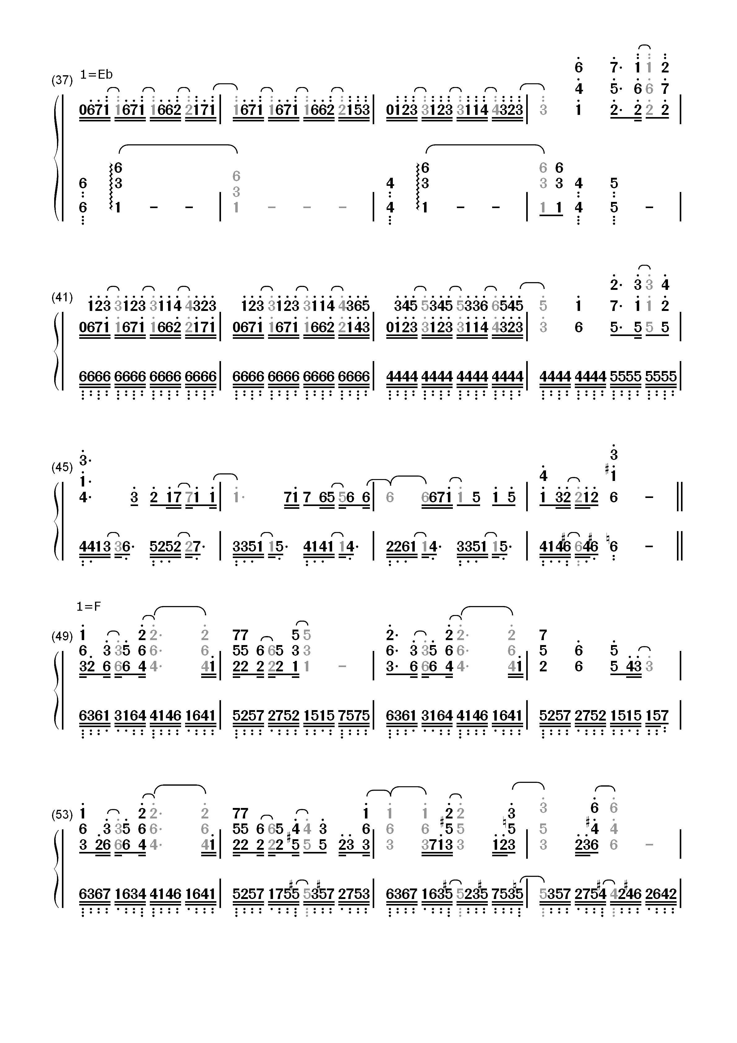 Invisible Date-约会大作战万由里裁决主题曲双手简谱预览3