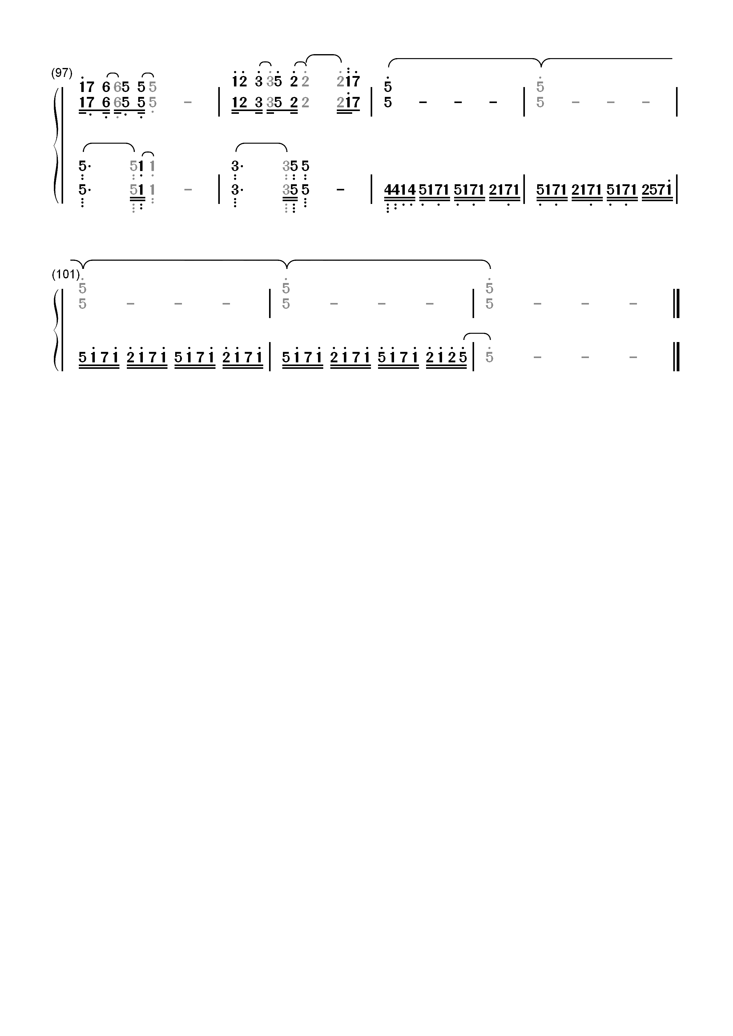 Invisible Date-约会大作战万由里裁决主题曲双手简谱预览6