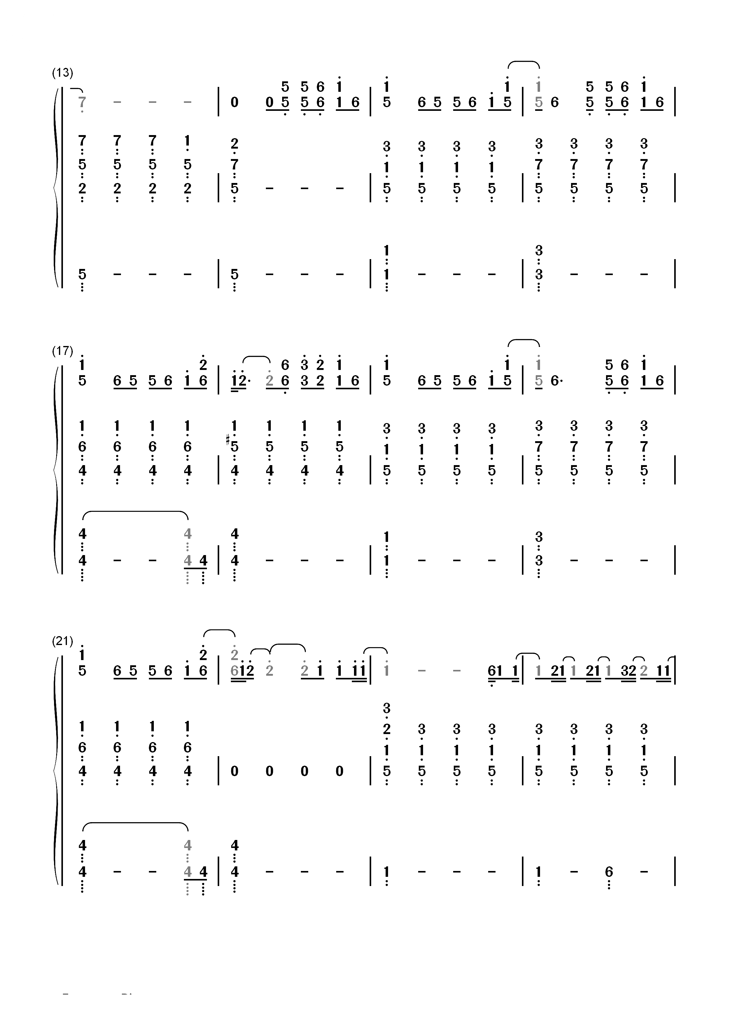 Fade-Lewis Capaldi双手简谱预览2