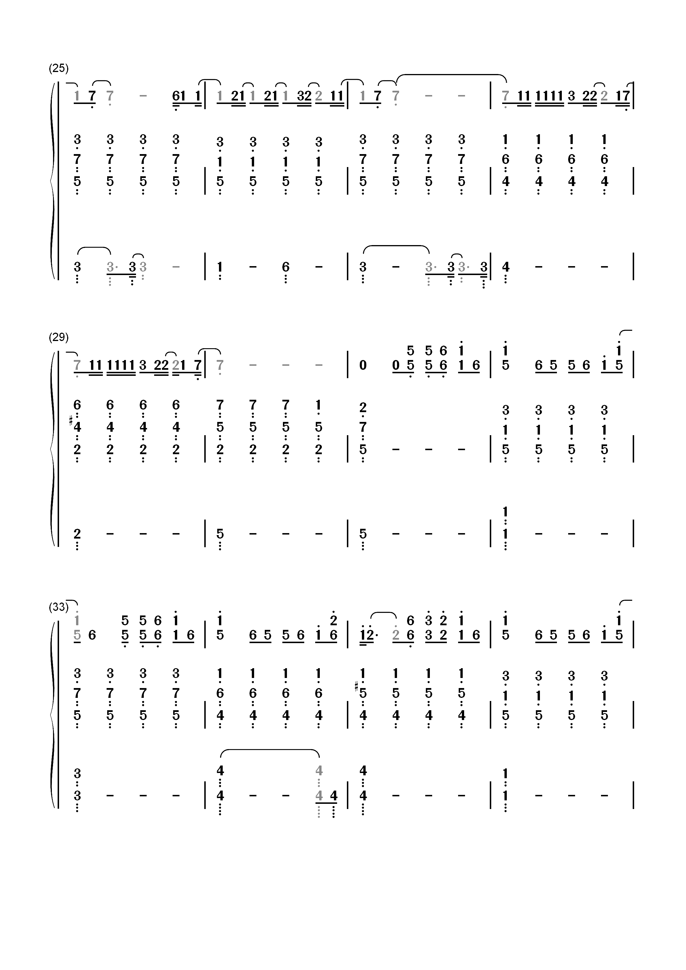 Fade-Lewis Capaldi双手简谱预览3