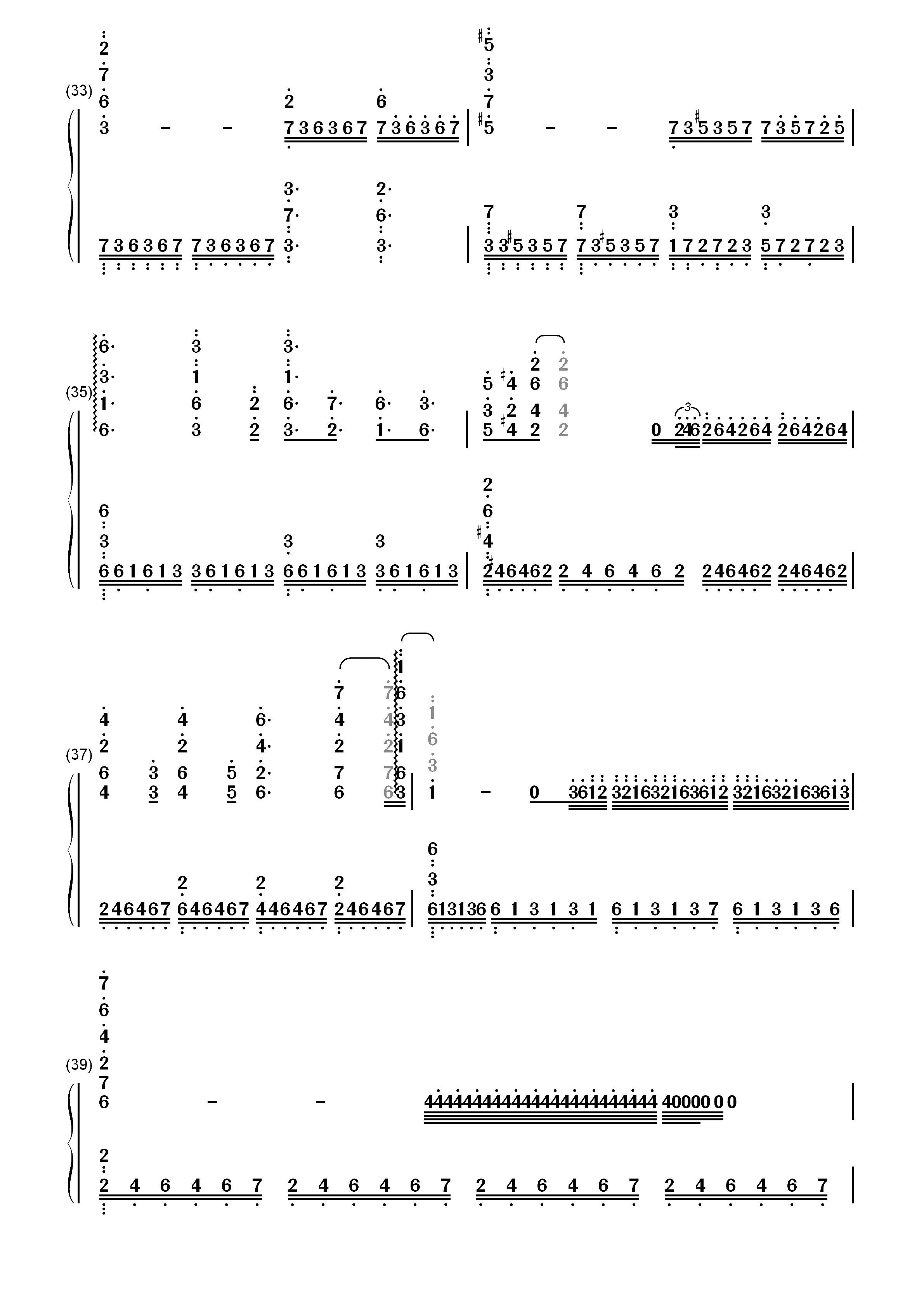 White Palace-空洞骑士BGM双手简谱预览4