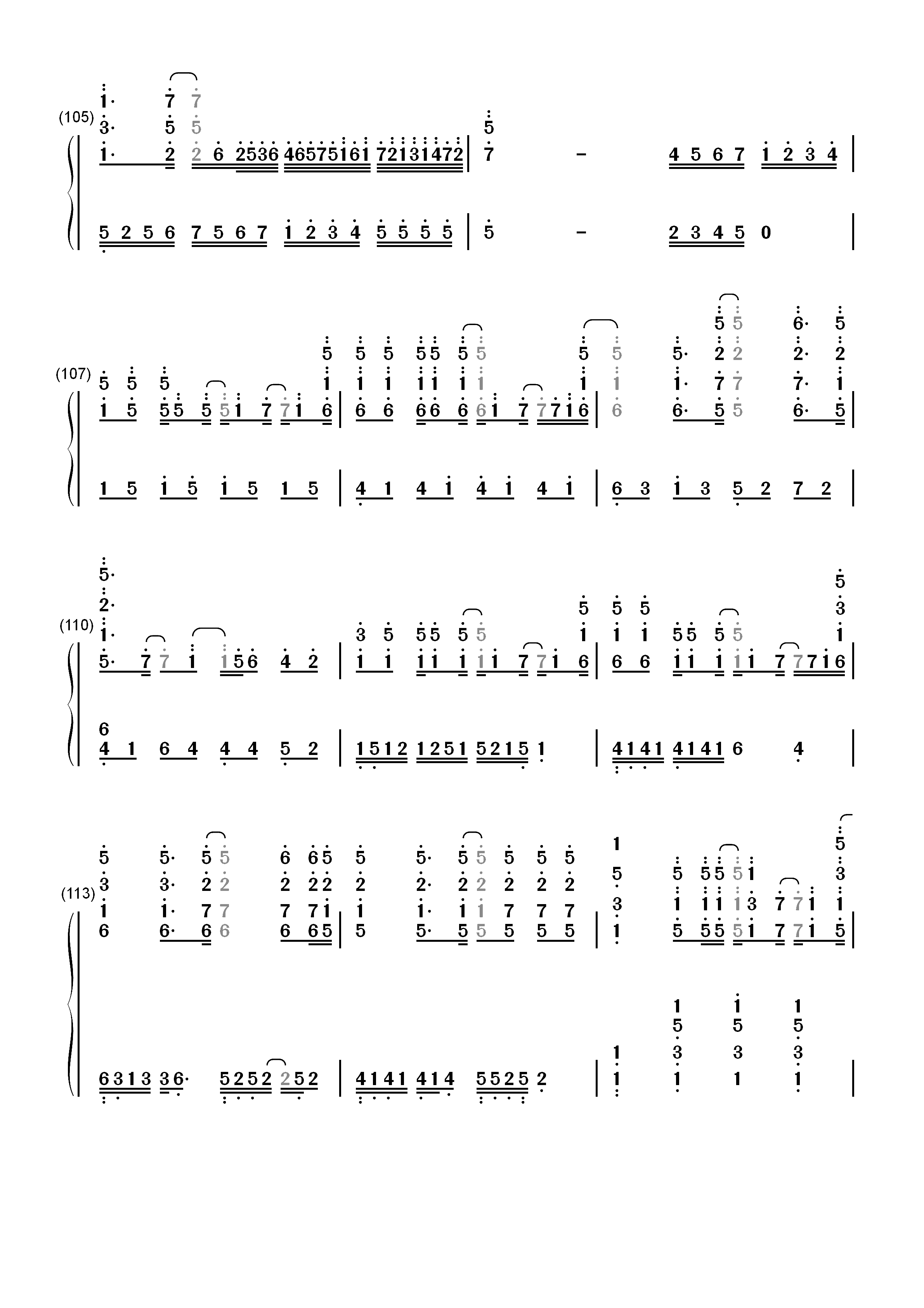 World End-Code Geass反叛的鲁路修Ⅲ皇道OP双手简谱预览10