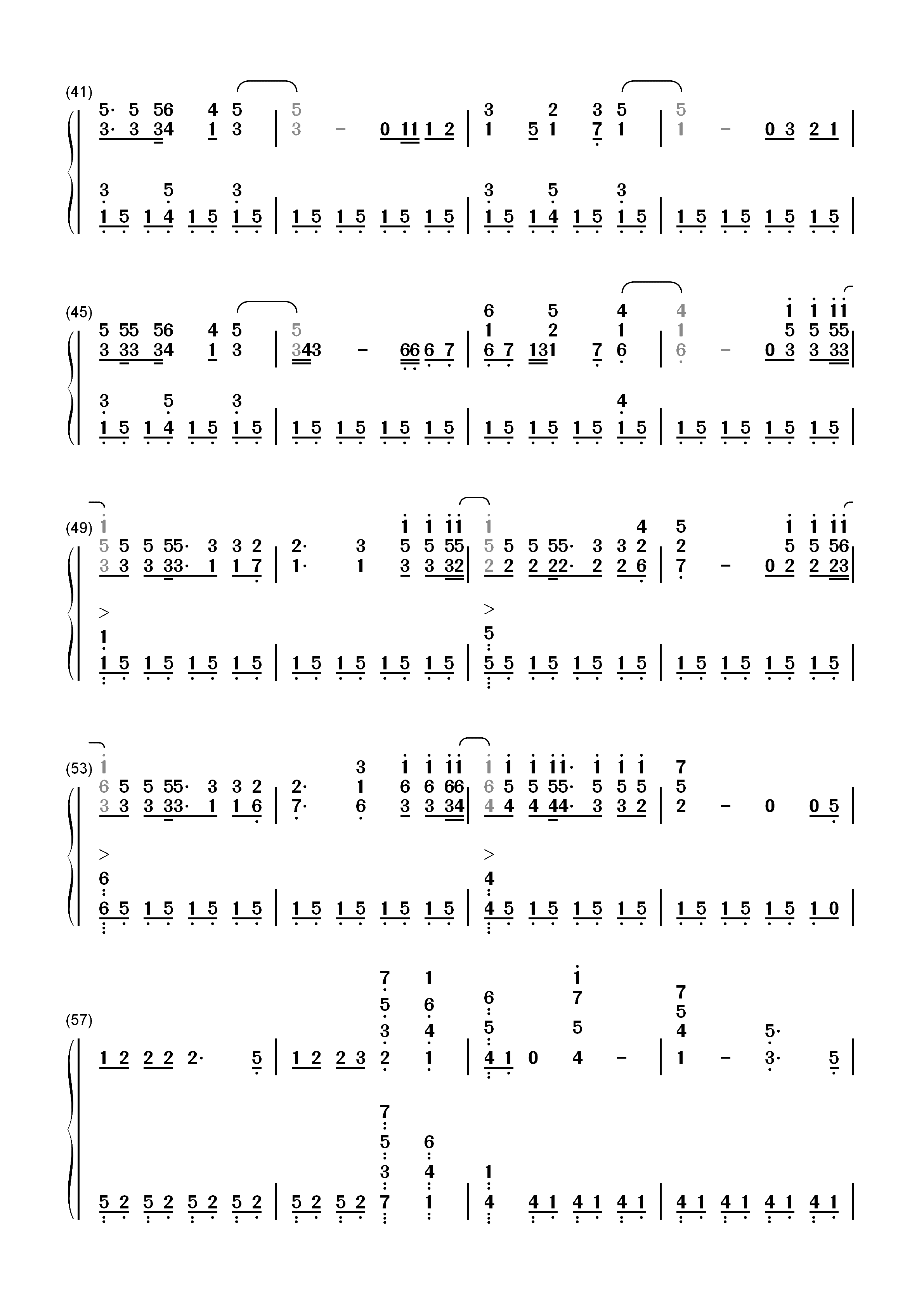 The Last Time-The Script双手简谱预览3